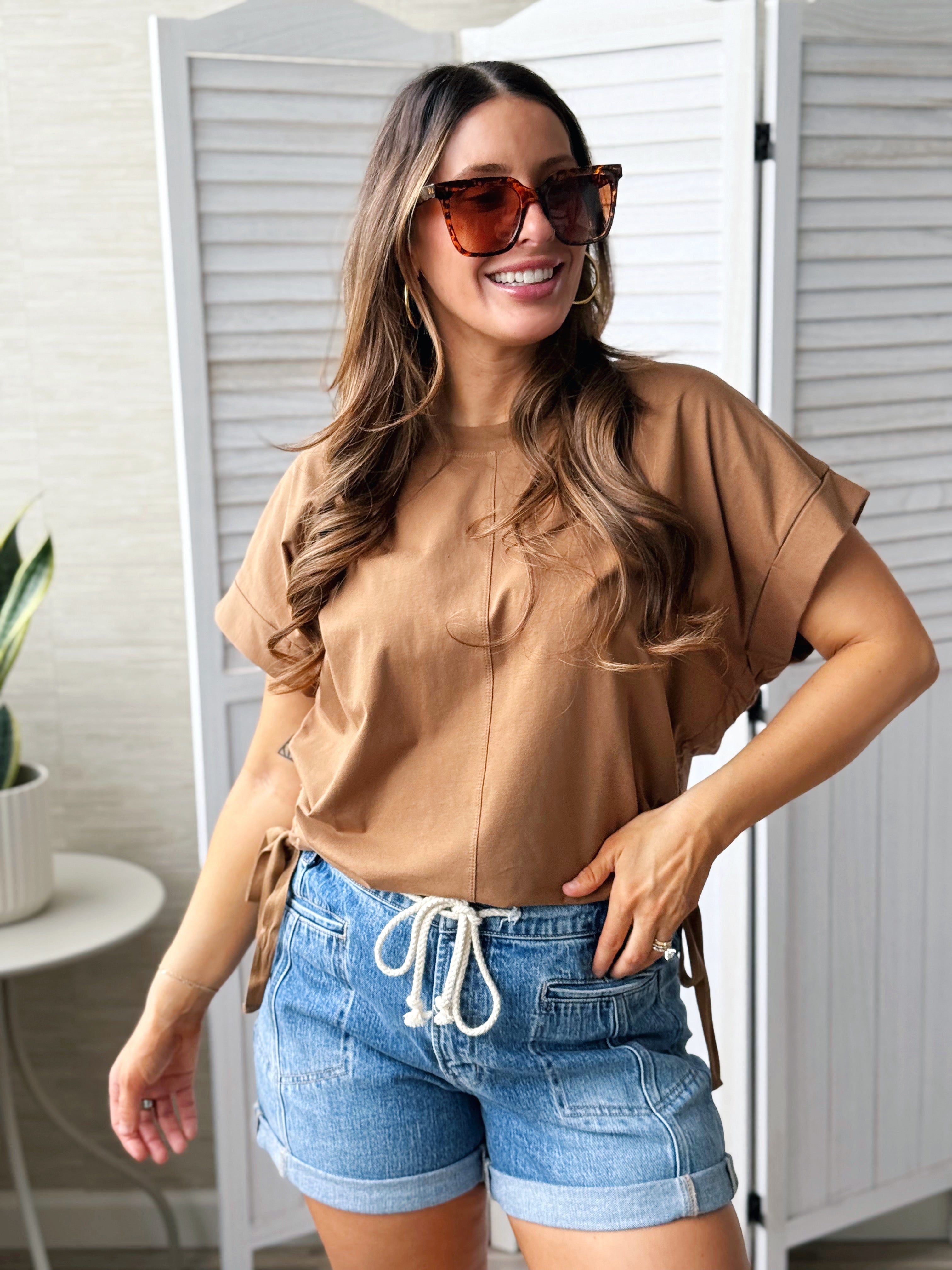 Dakota Tee - BROWN MUSTARD - willows clothing S/S SHIRT