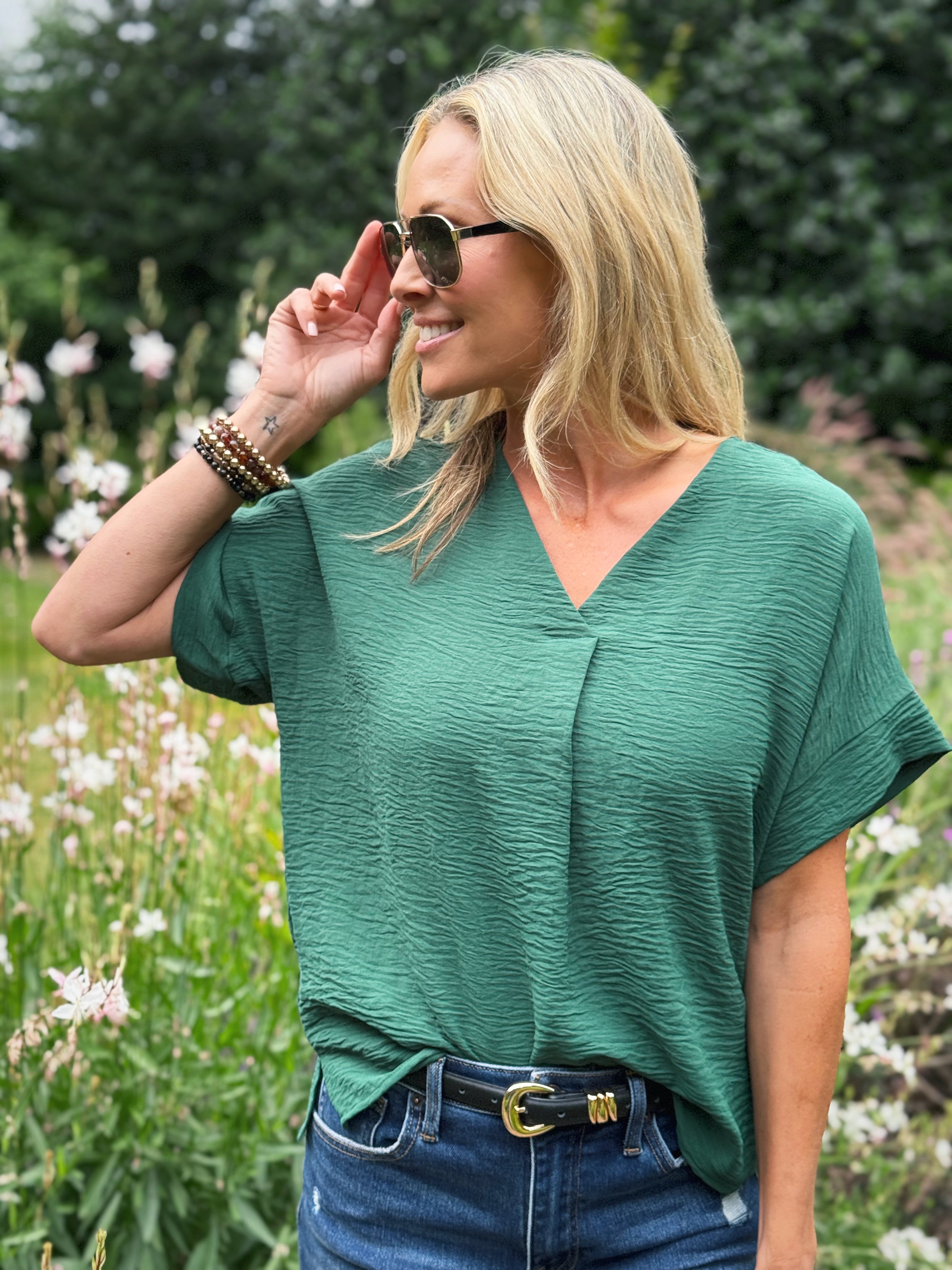 Dawn Blouse - SEA GREEN - willows clothing S/S SHIRT