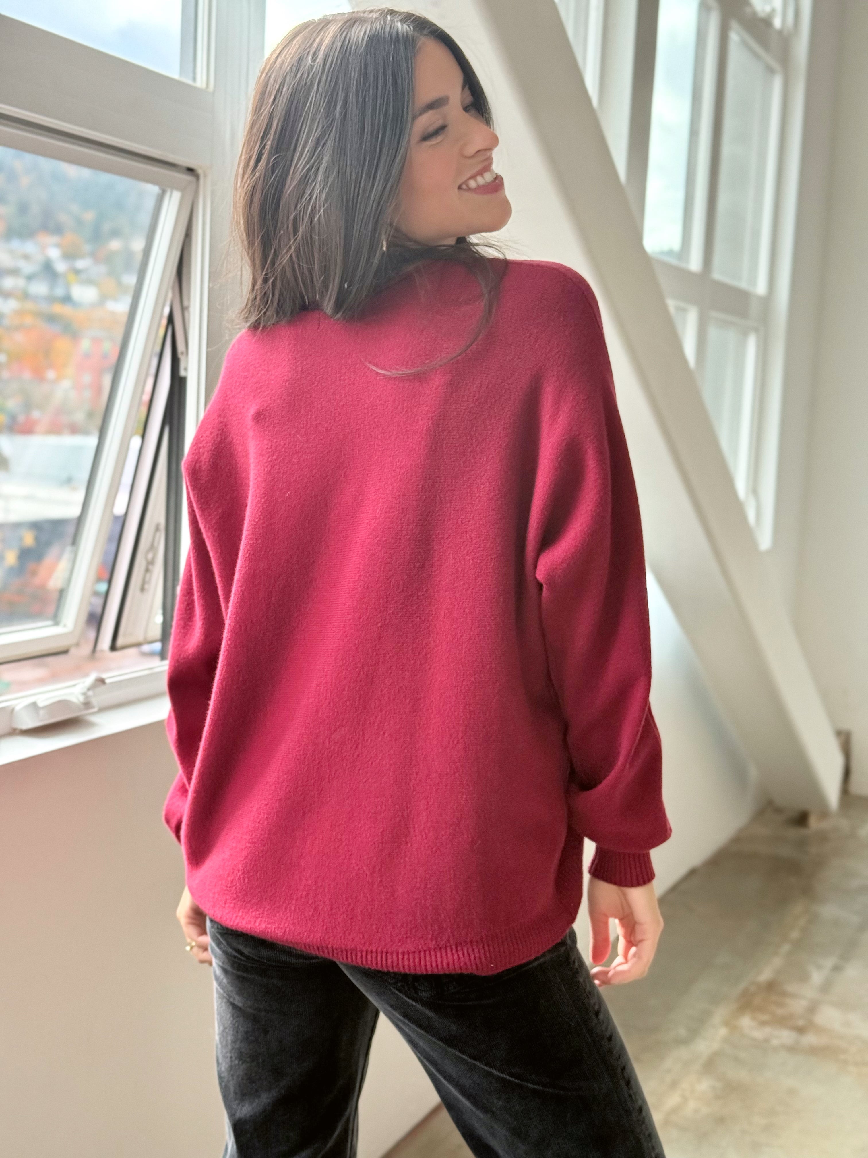 Deal Seeker Sweater - CABERNET - willows clothing SWEATER