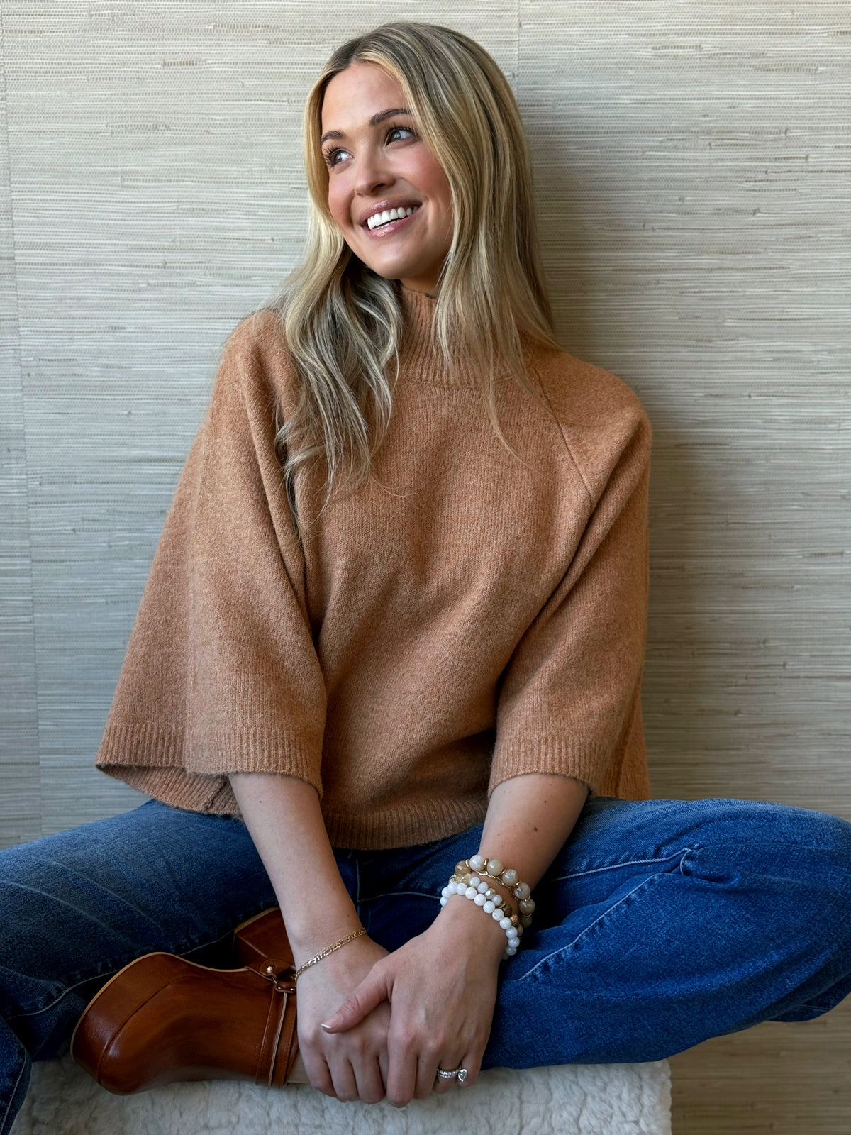 Declan Sweater - CAMEL - willows clothing SWEATER