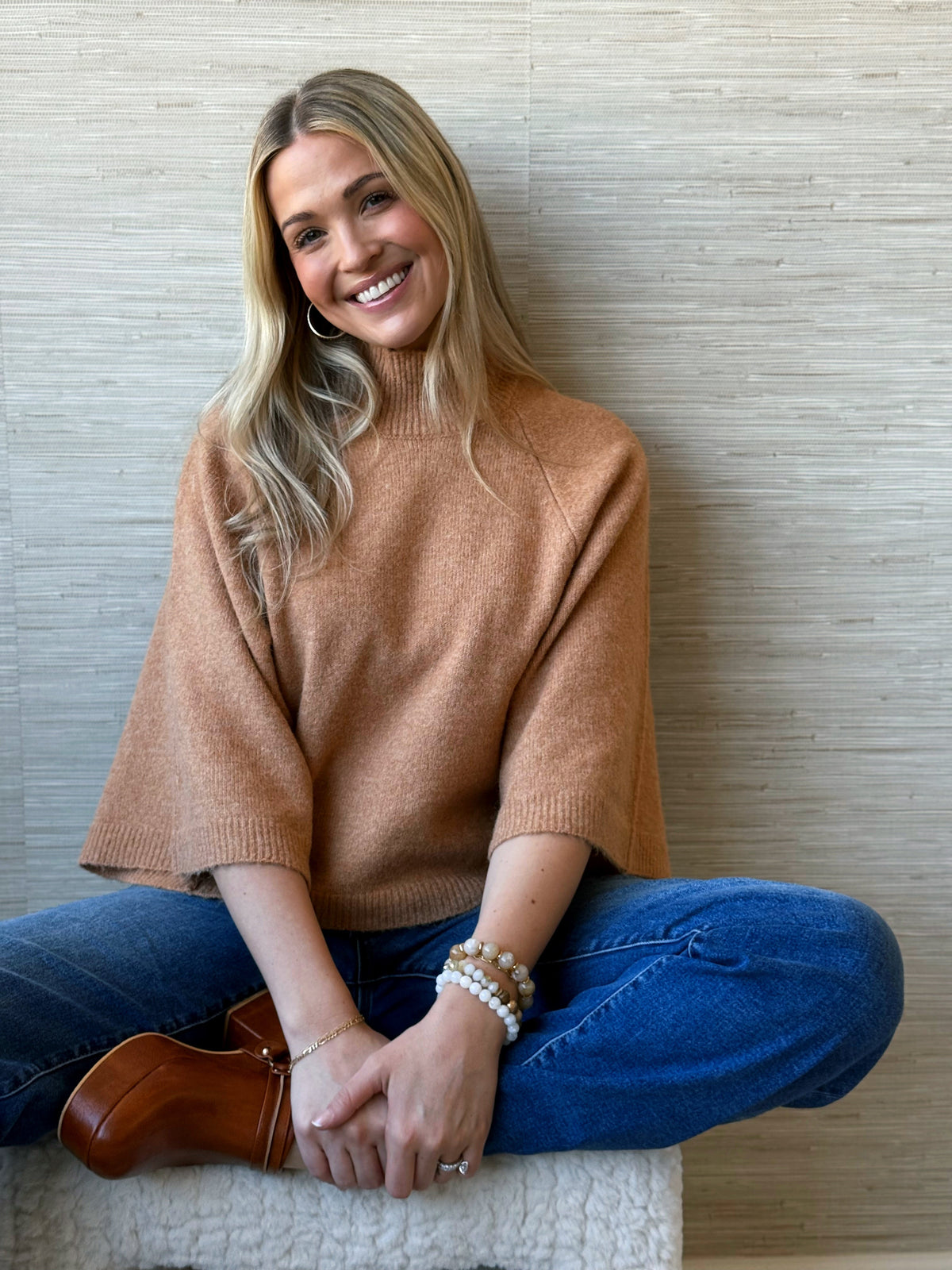 Declan Sweater - CAMEL - willows clothing SWEATER