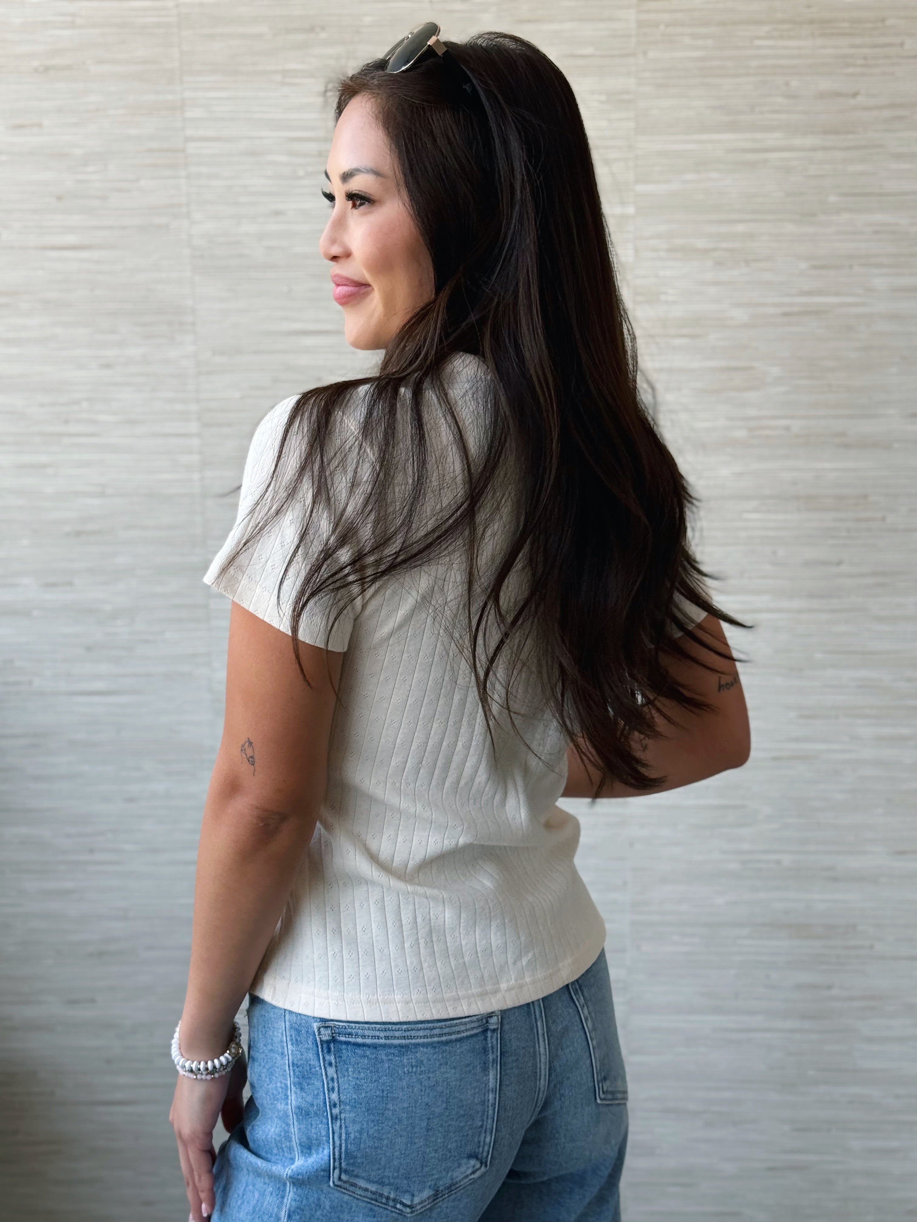 Delia Top - EGGNOG - willows clothing S/S SHIRT