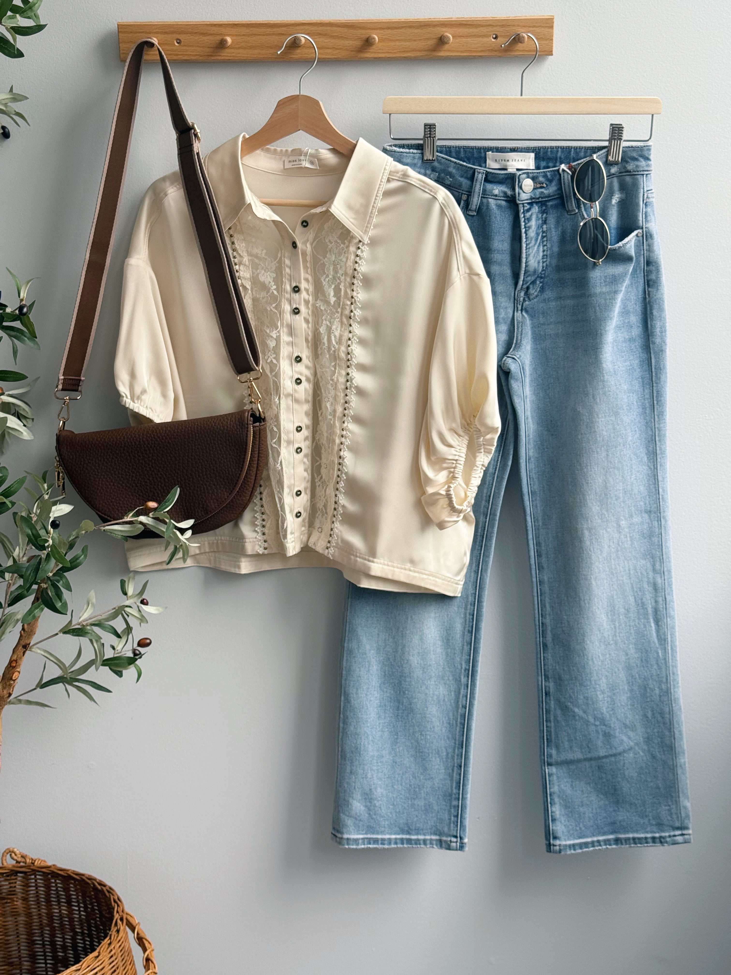 Delicate Grace Blouse - ECRU - willows clothing BLOUSE