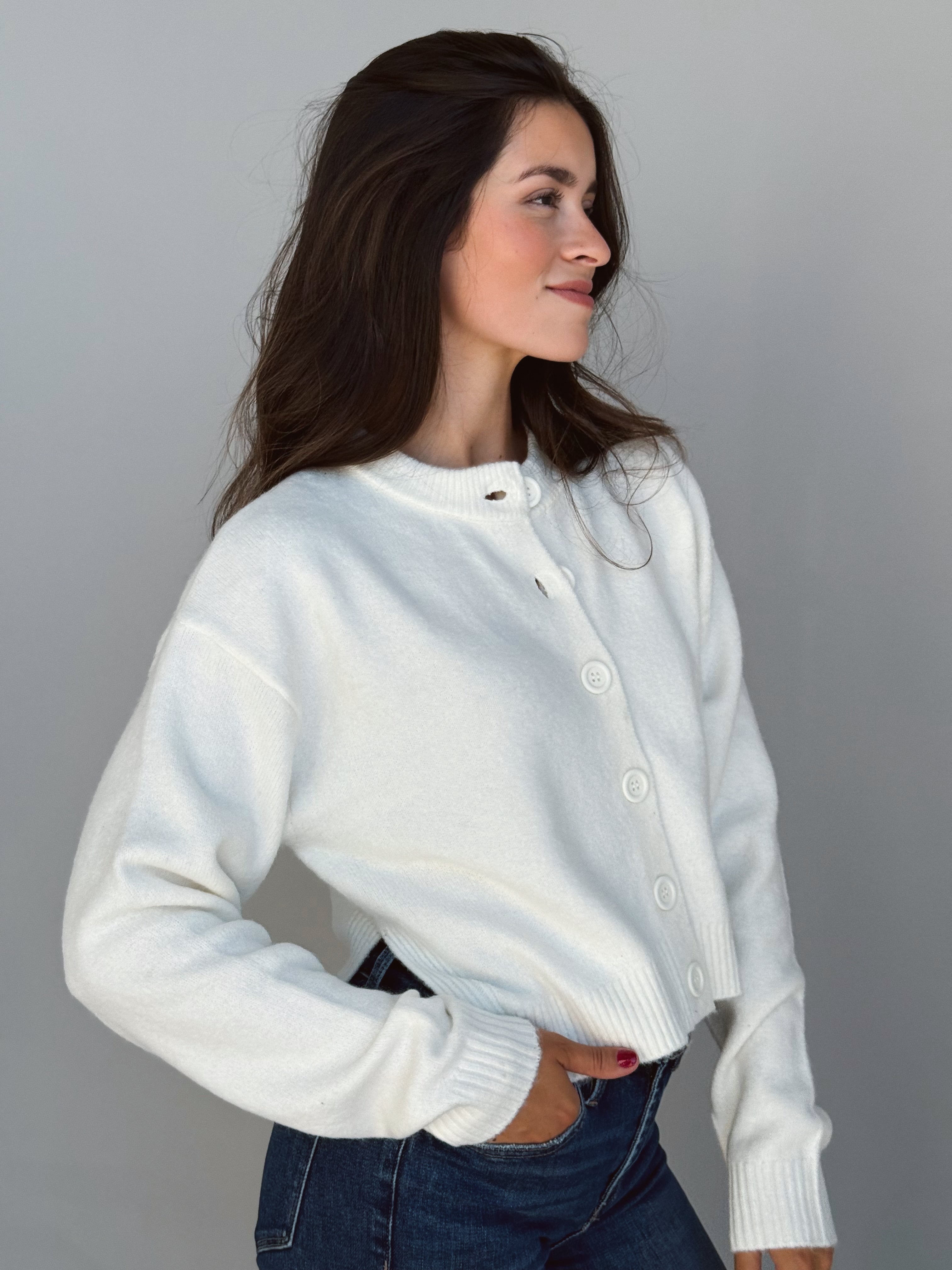 Dragonfly Inn Cardigan - IVORY - willows clothing Cardigan