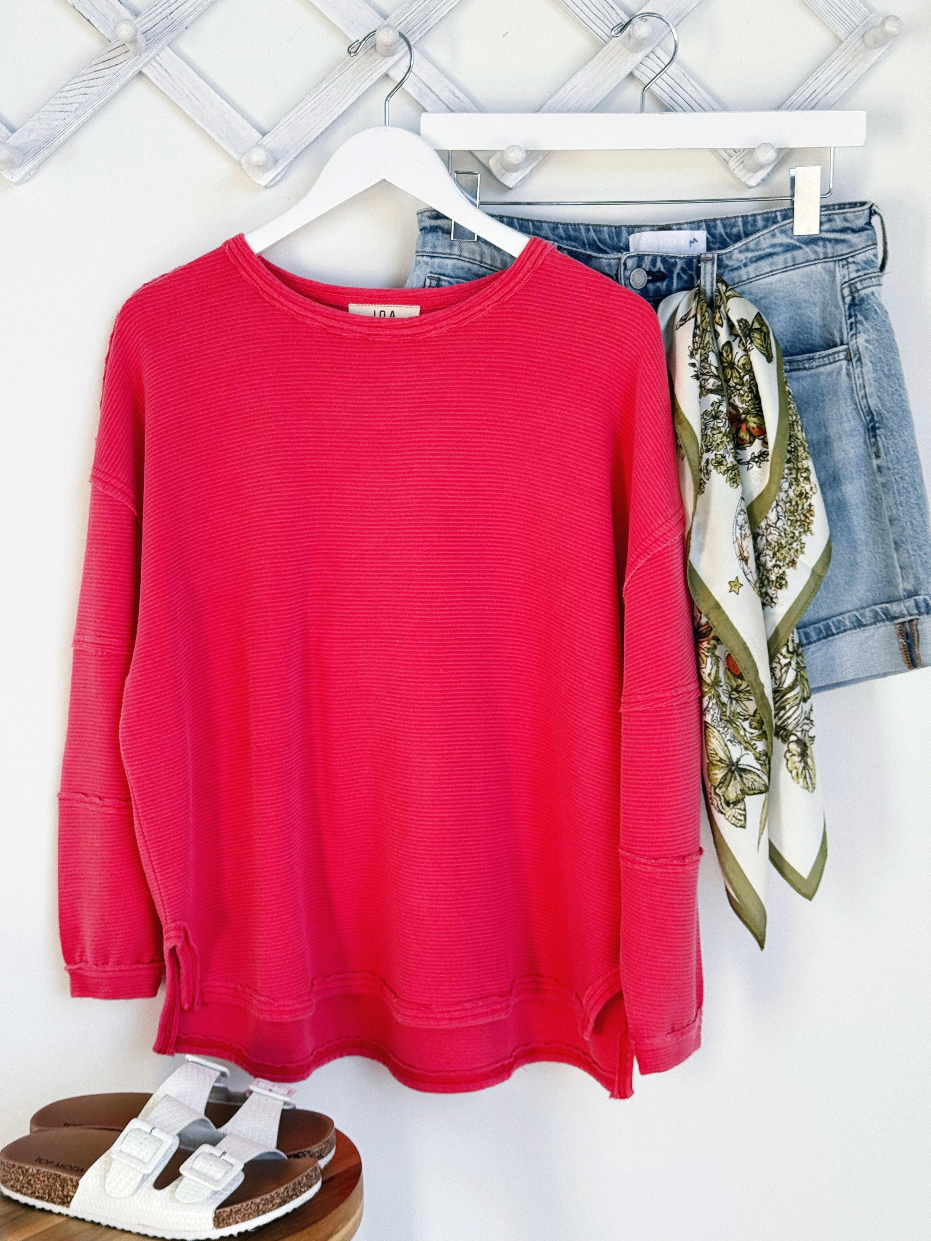 Driftwood Top - RED - willows clothing SWEATSHIRT