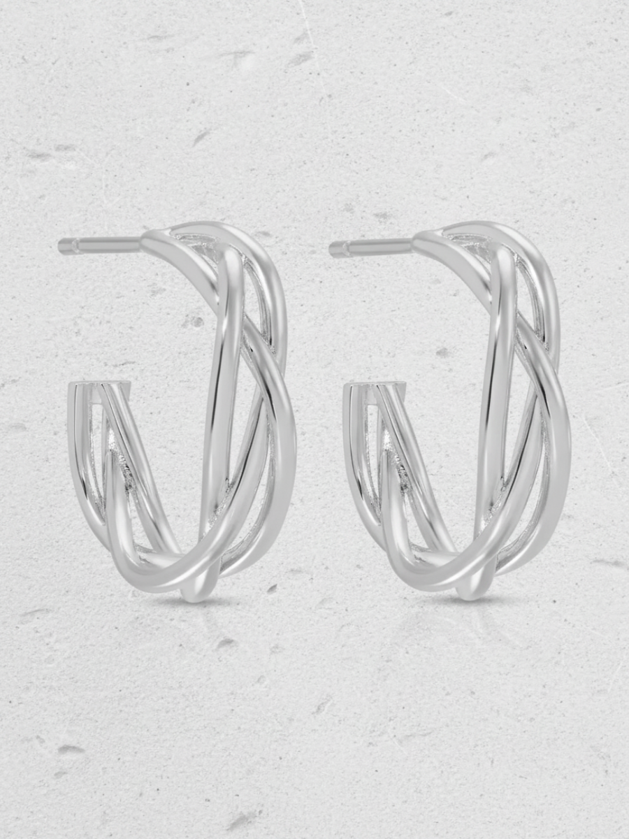 Grace Braided Hoops - SILVER