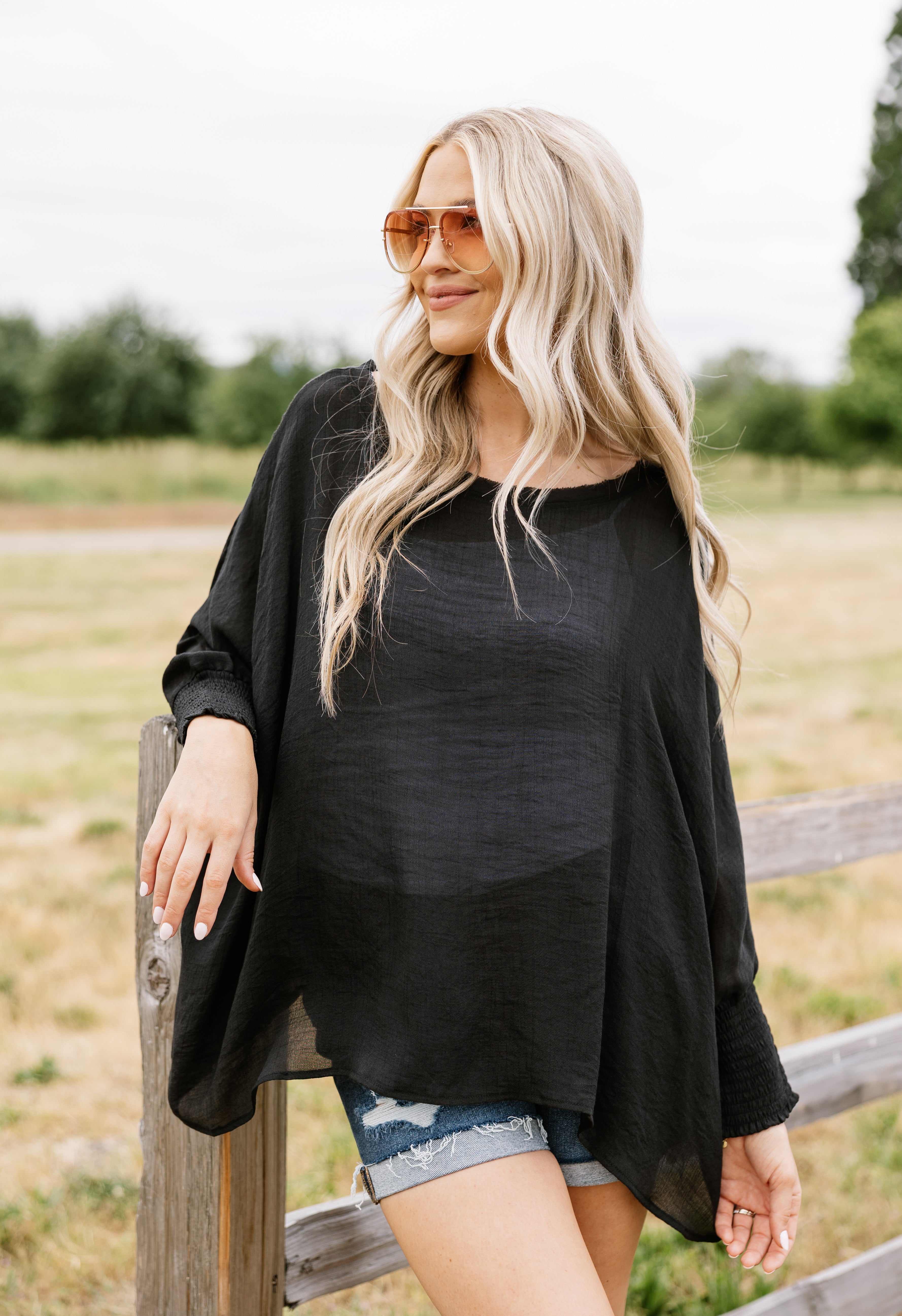 Easy Breezy Top - BLACK - willows clothing Blouse
