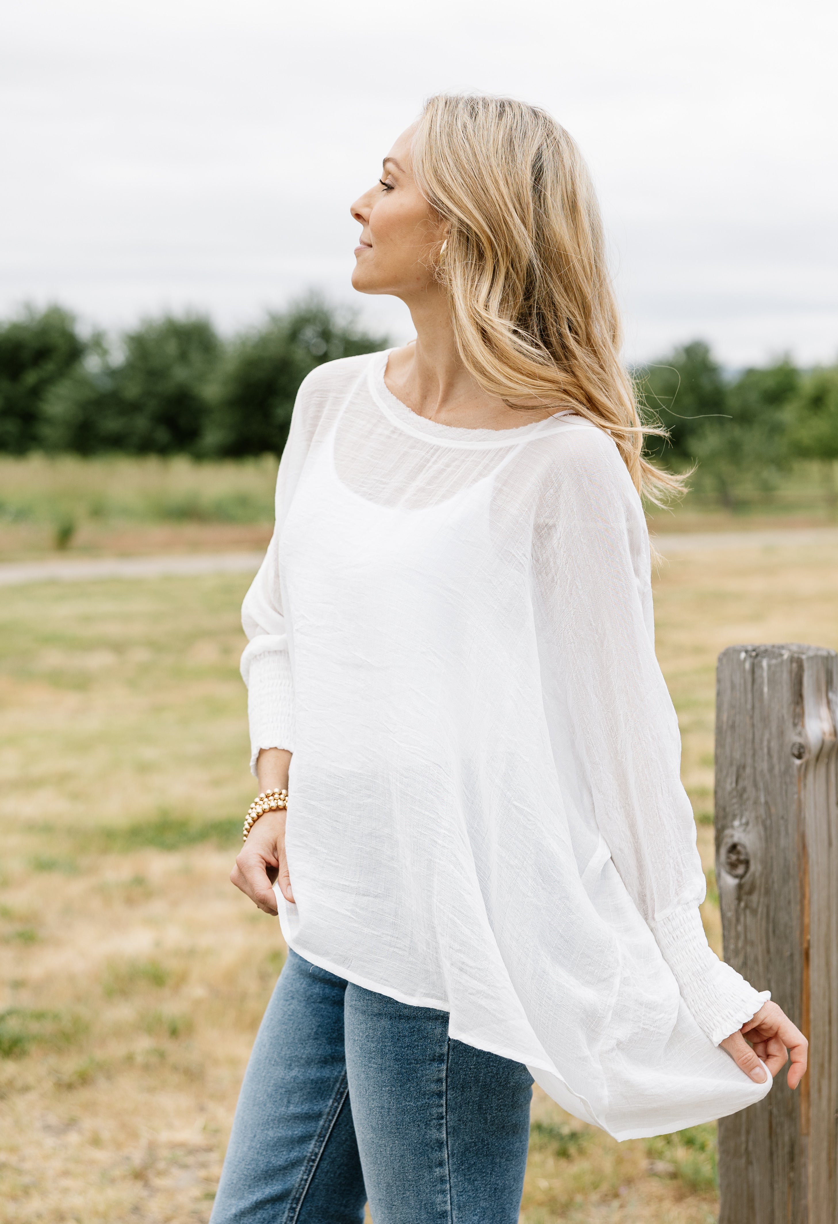 Easy Breezy Top - OFF WHITE - willows clothing Blouse