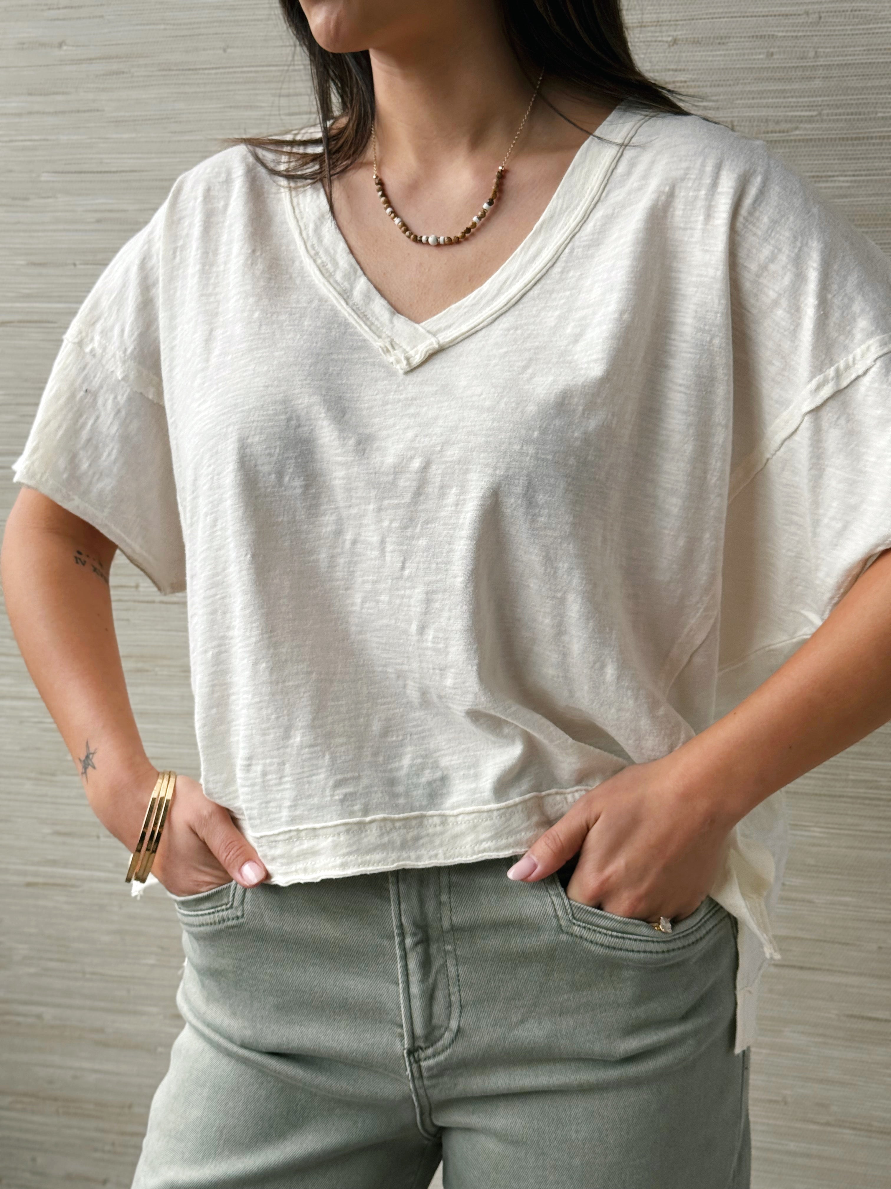 Easy Days Tee - WHIP CREAM - willows clothing S/S SHIRT