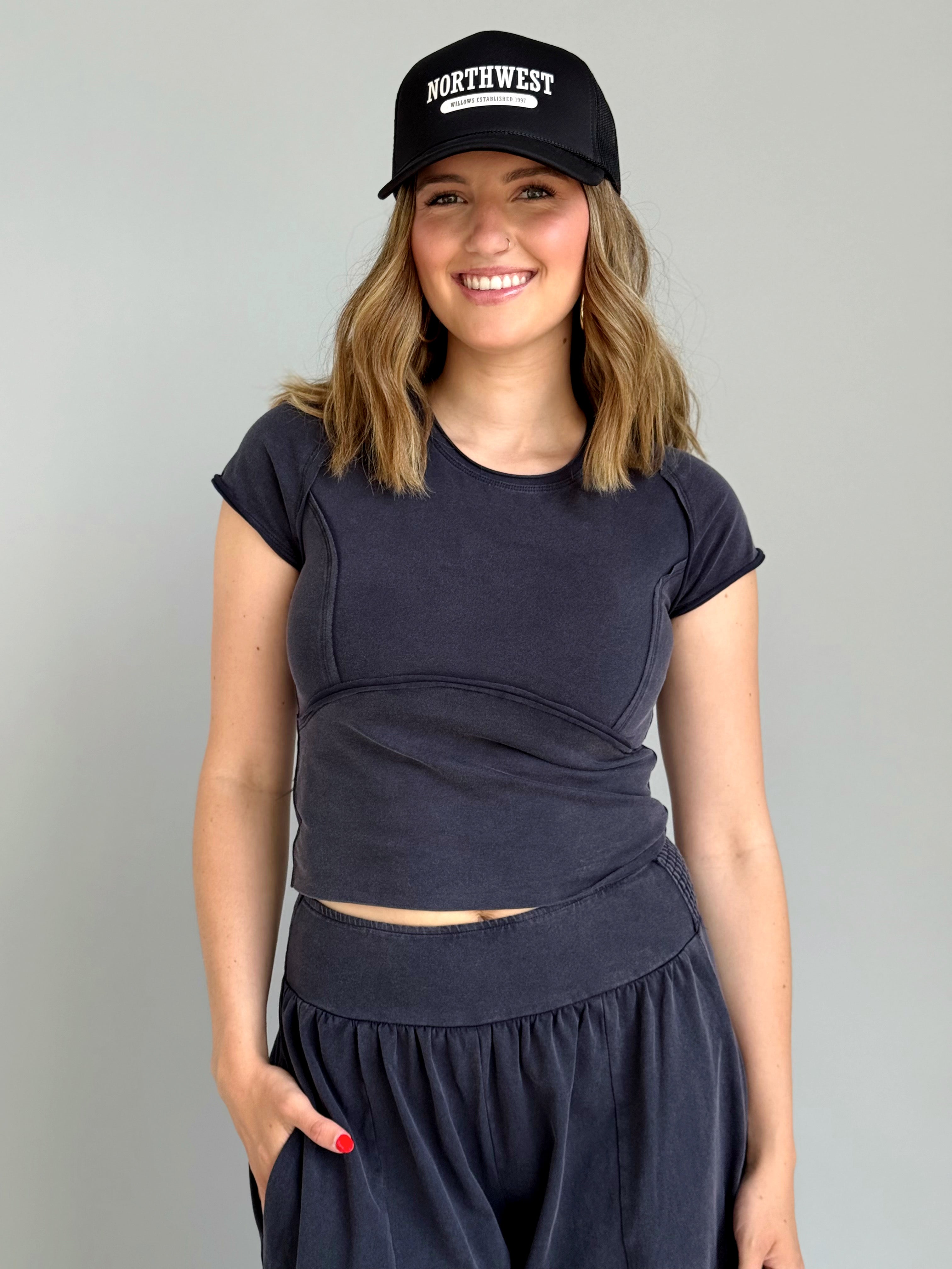Eleni Tee - ASH BLACK - willows clothing S/S SHIRT