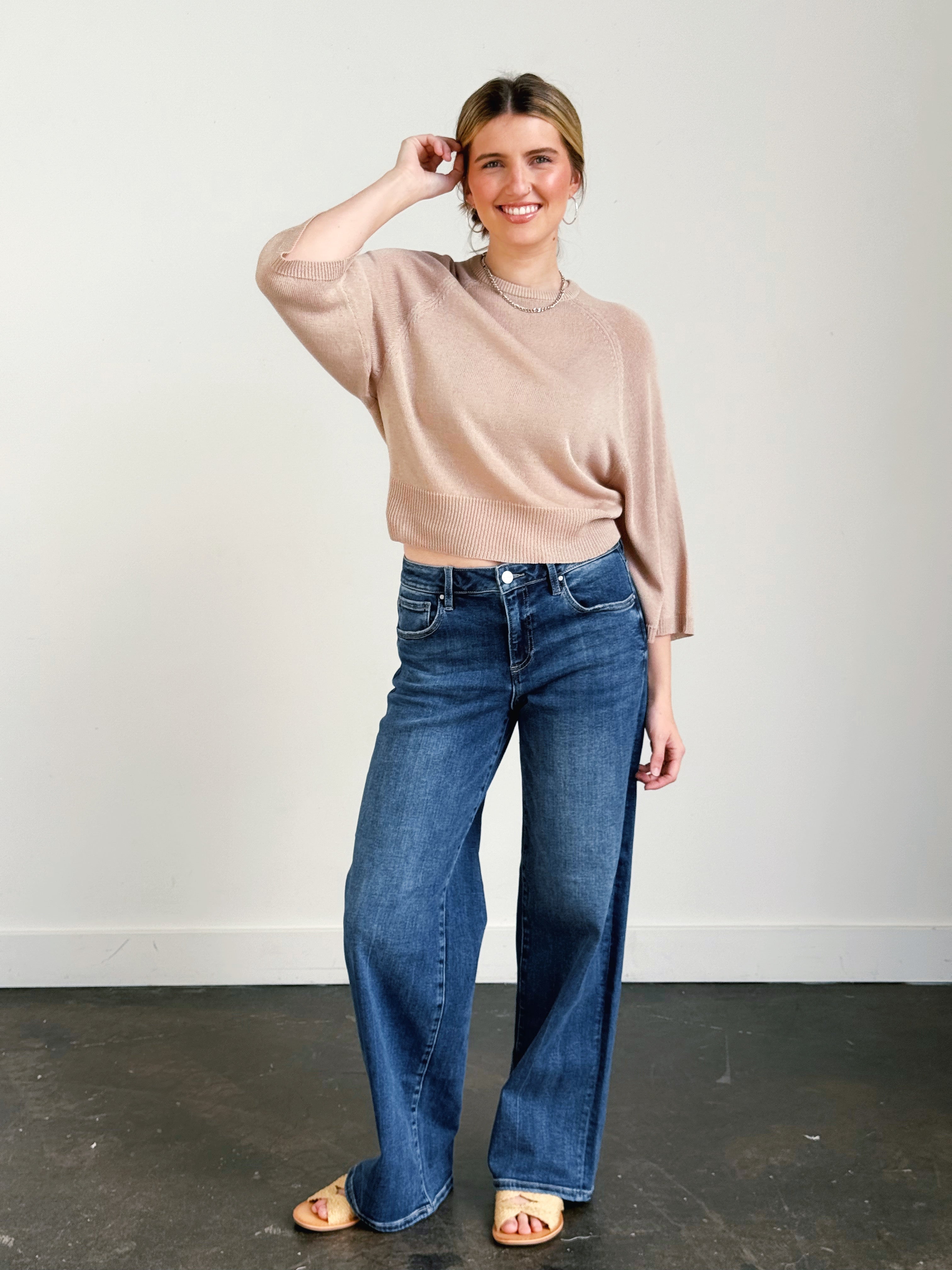 Elle Sweater - TAN - willows clothing SWEATER