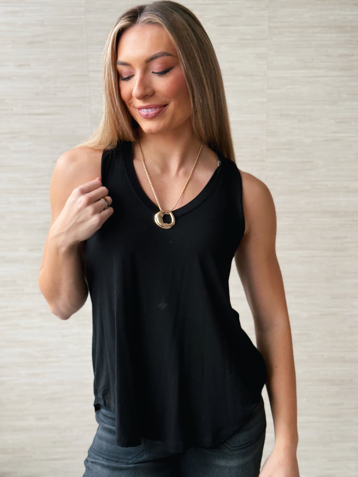 Ellie Tank - BLACK - willows clothing TANK
