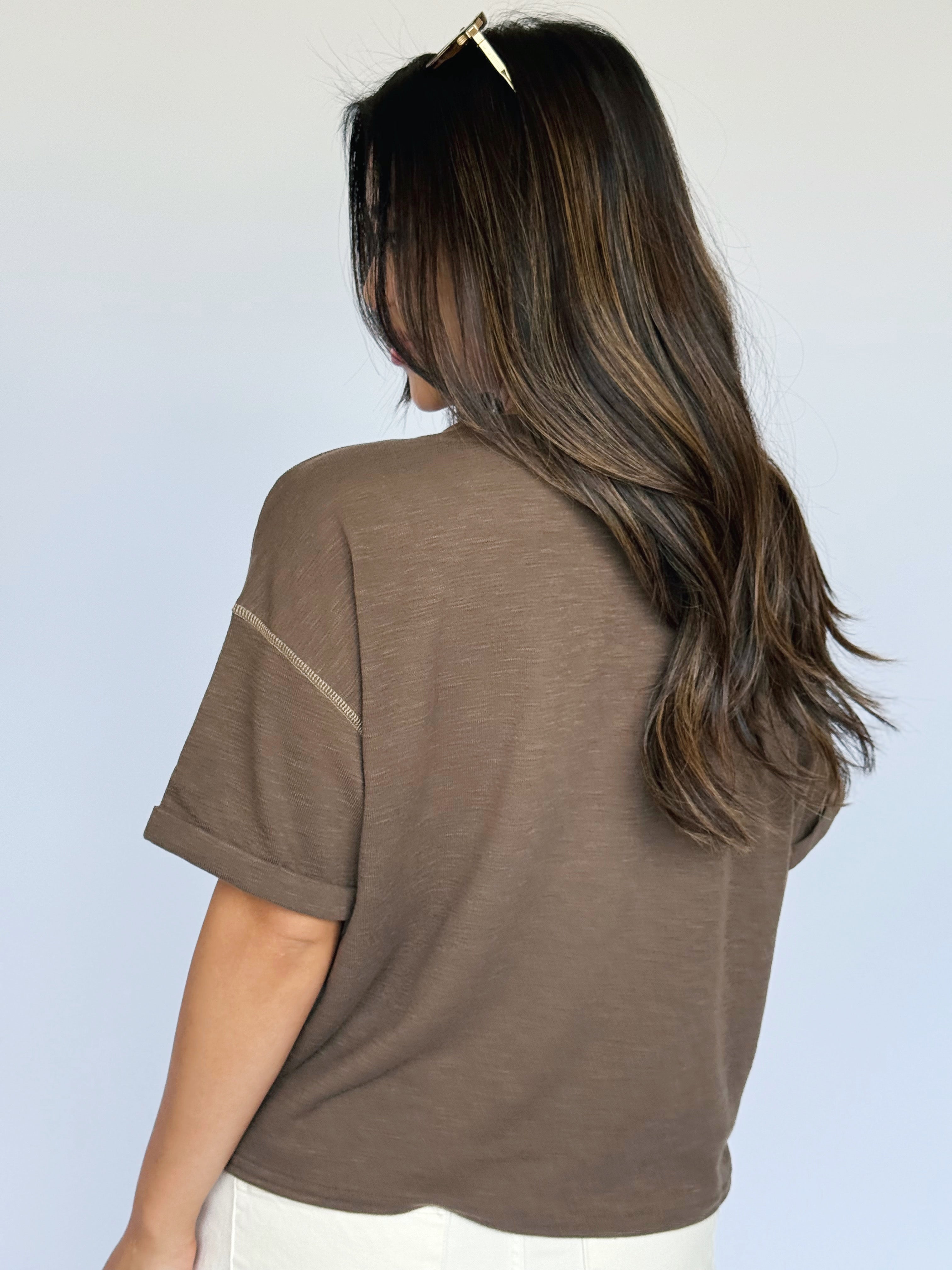 Elm Tee - MOCHA - willows clothing S/S SHIRT