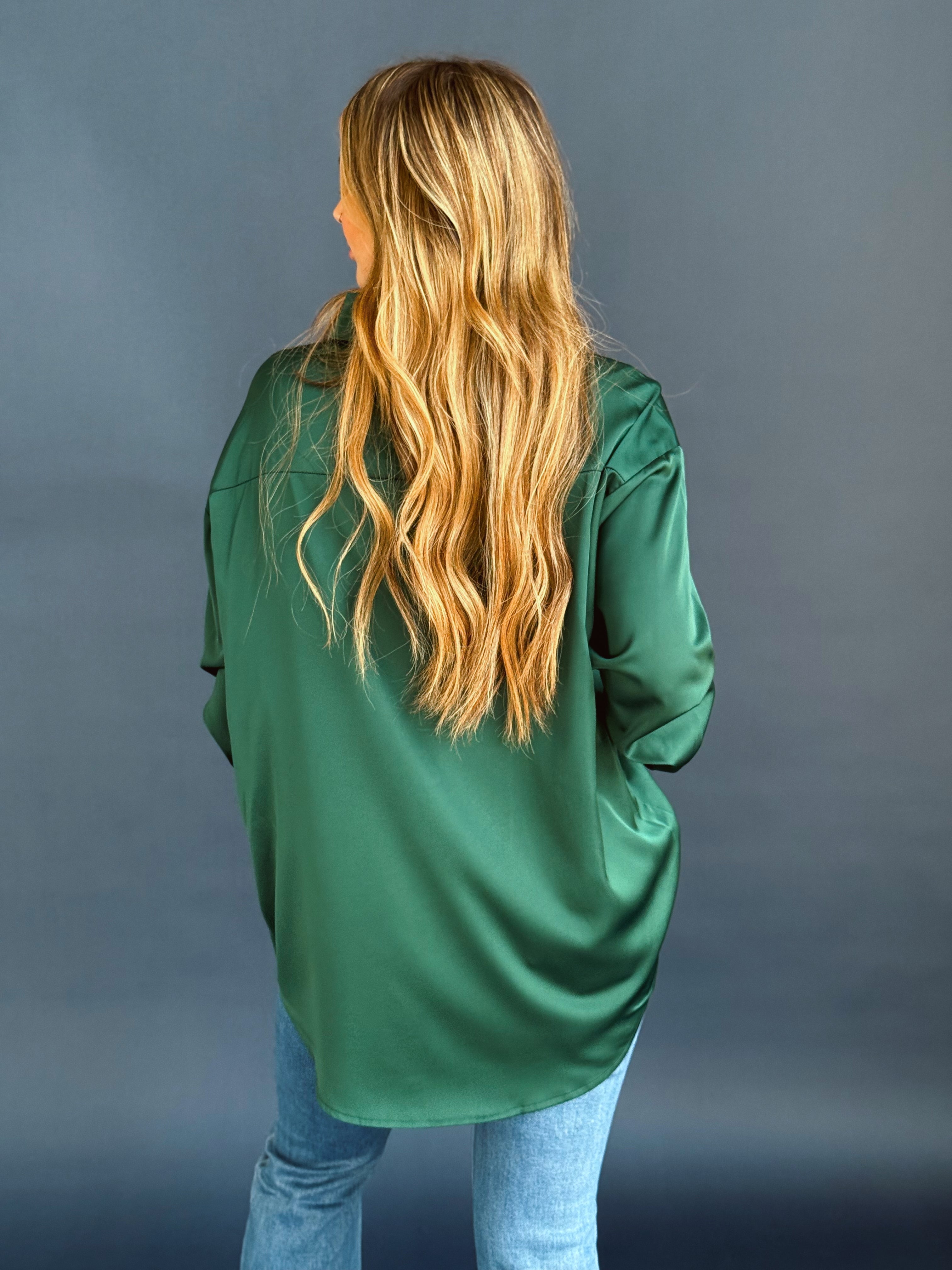 Elmwood Blouse - DARK GREEN - willows clothing BLOUSE