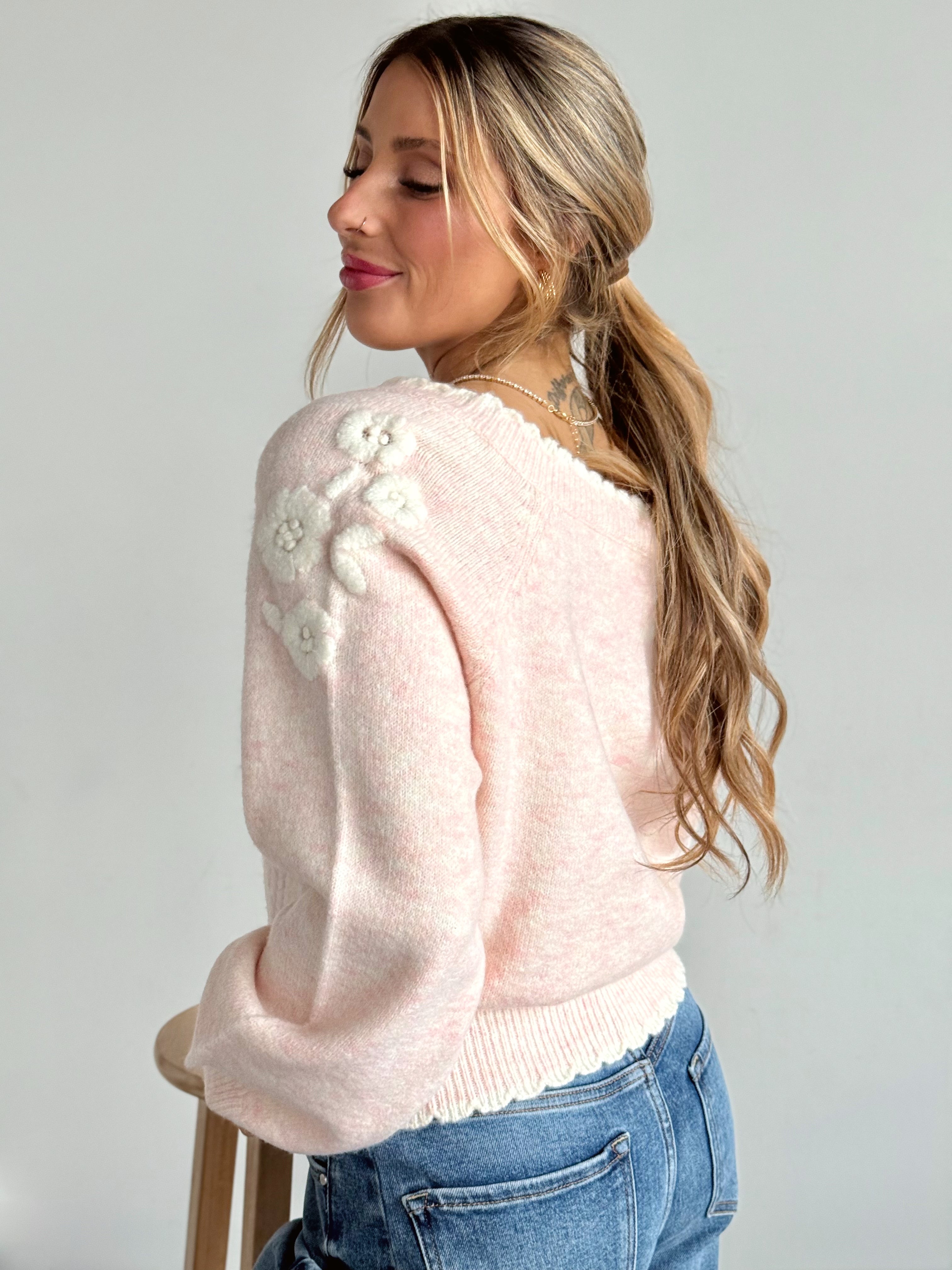 Eloise Sweater - LIGHT PINK - willows clothing SWEATER