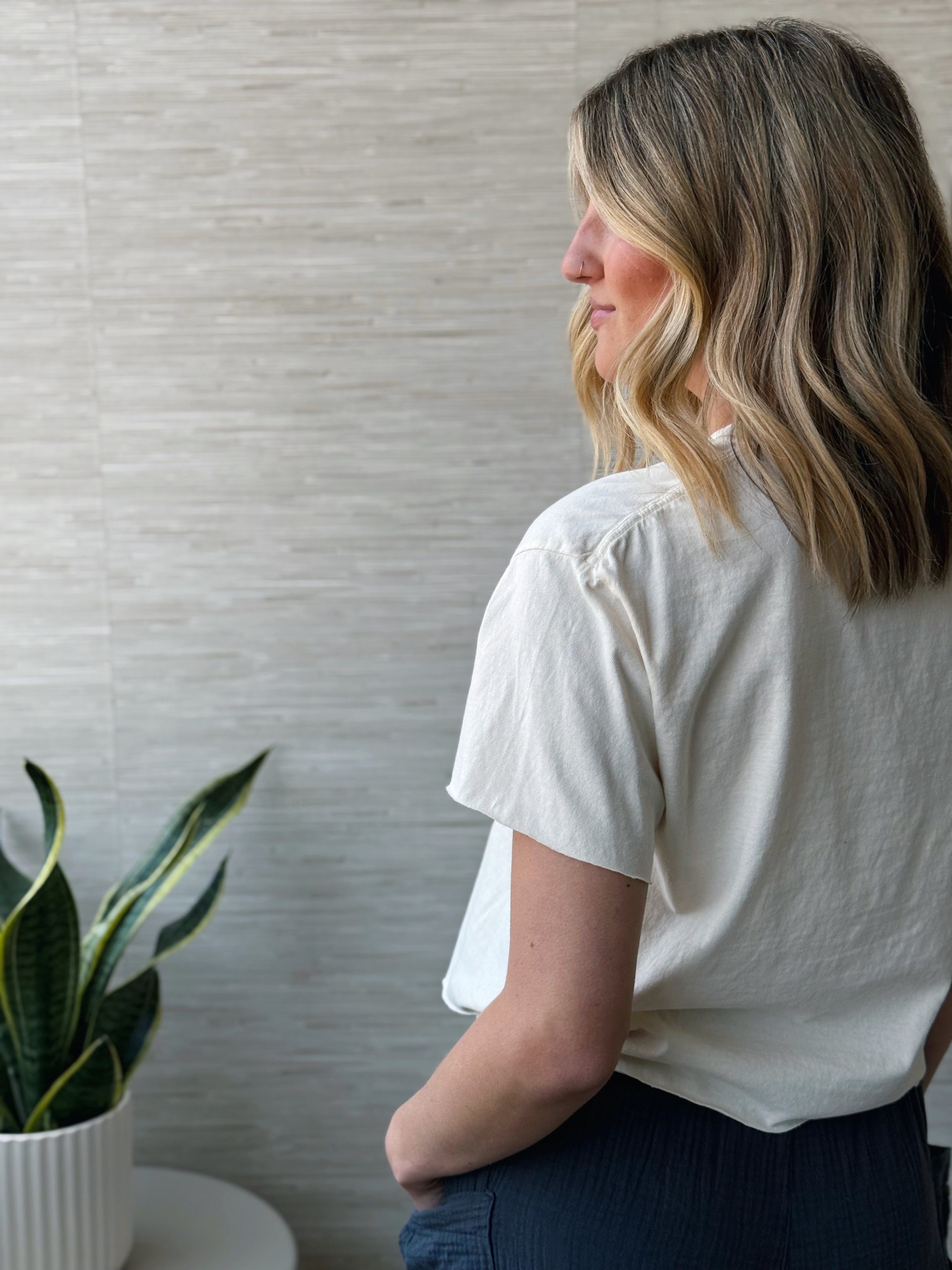 Elora Flower Top - IVORY - willows clothing S/S SHIRT