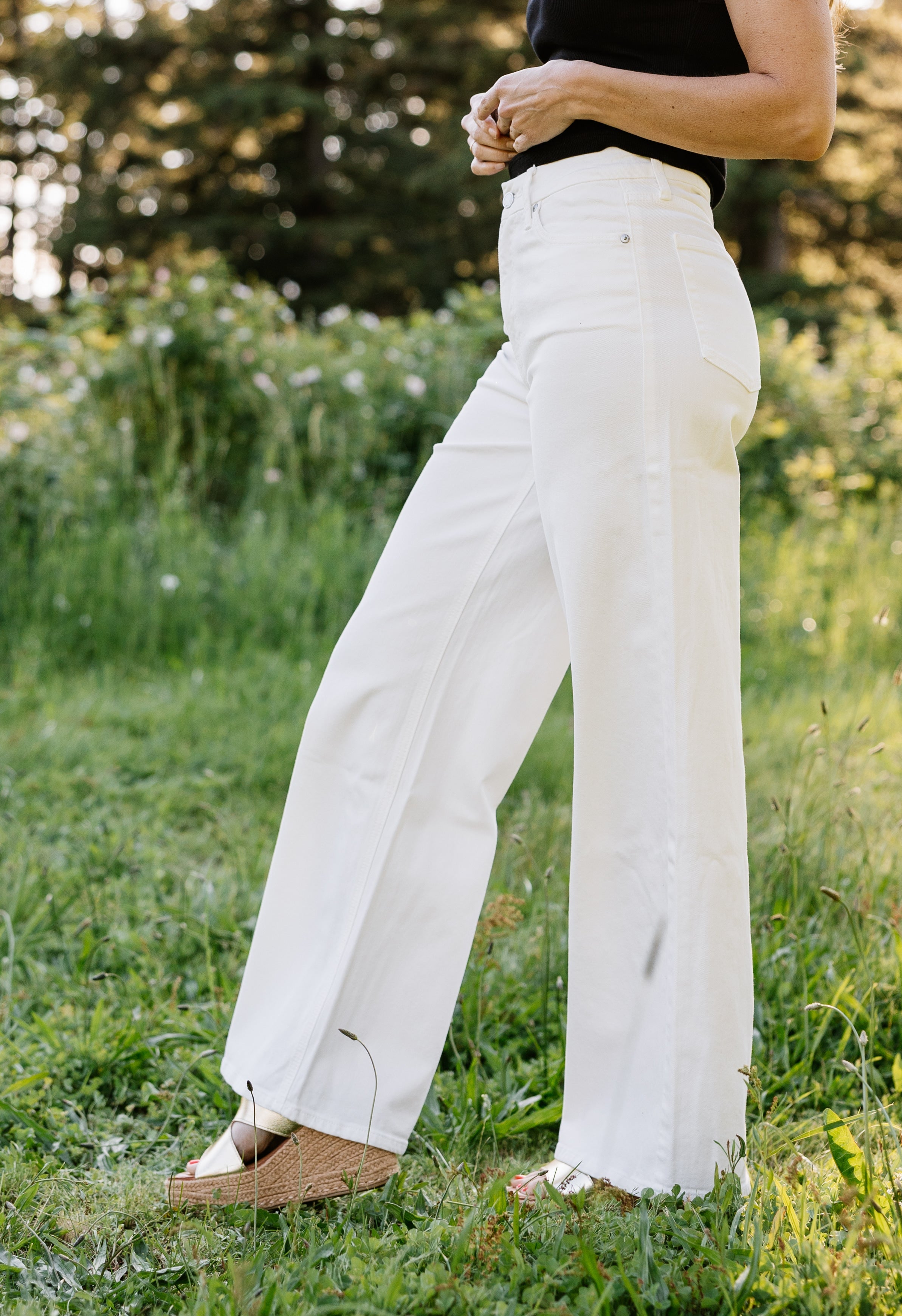 Elvis Jeans - WHITE - willows clothing WIDE LEG