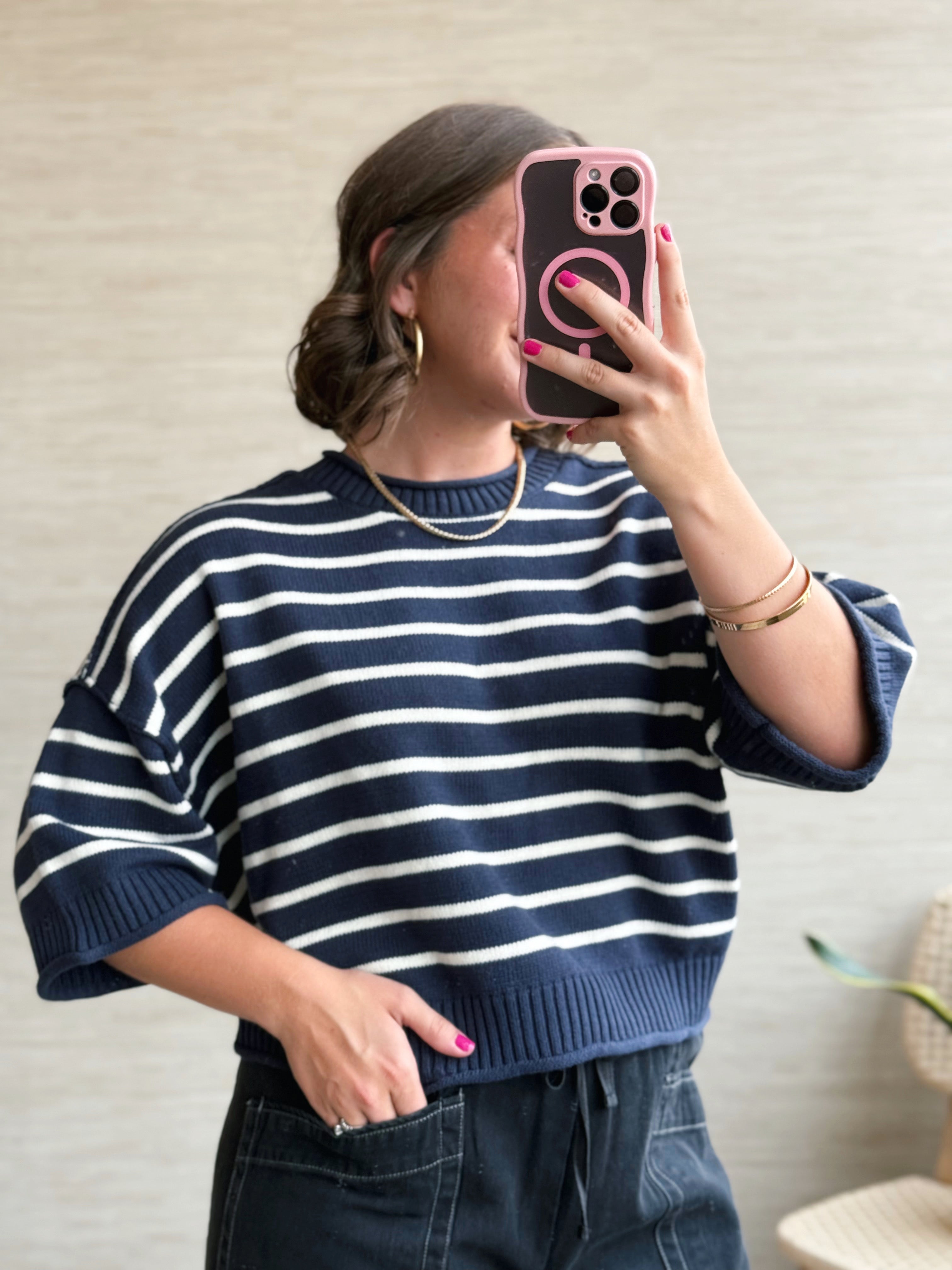Emilia Sweater - DARK NAVY - willows clothing SWEATER