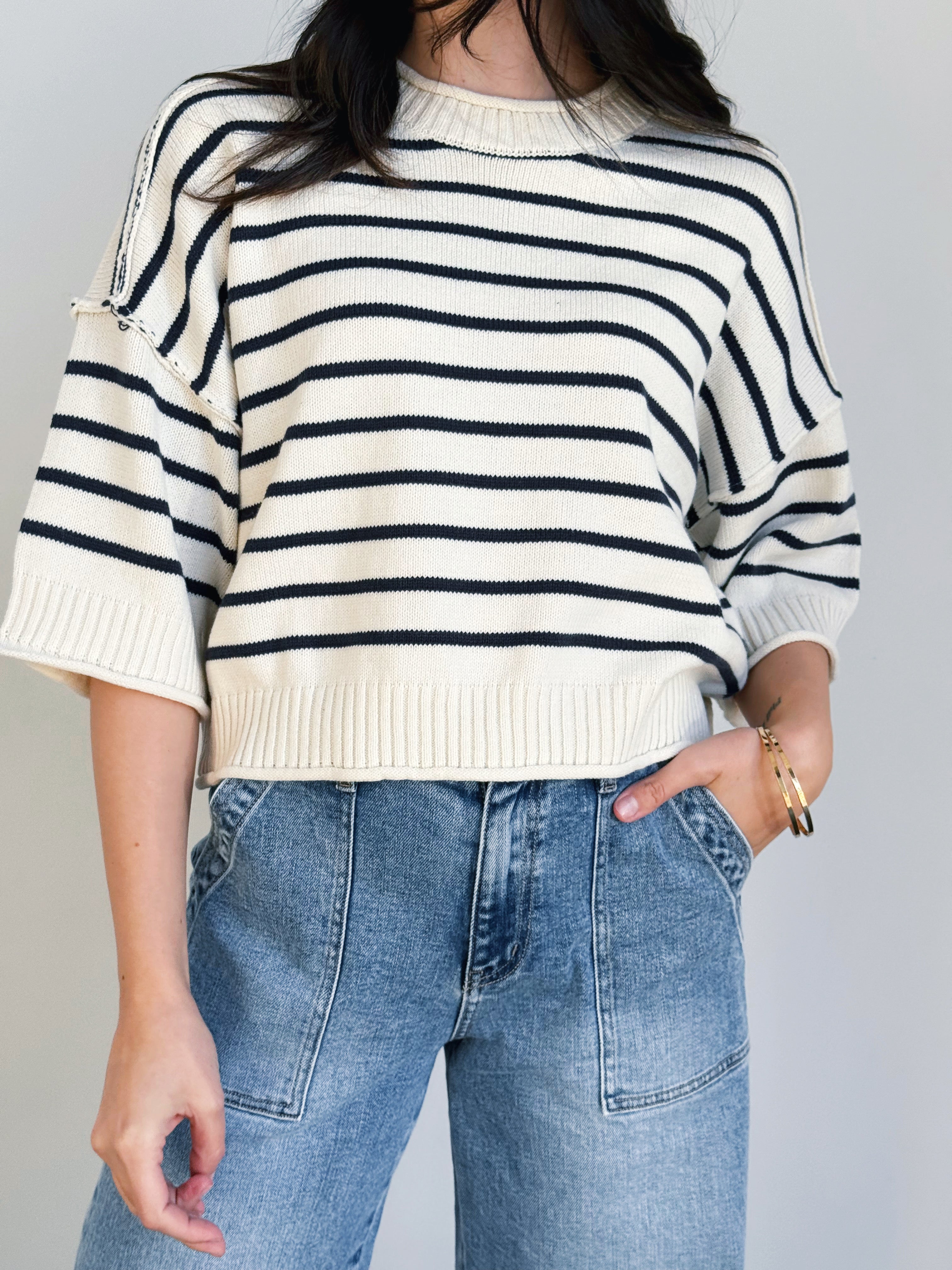 Emilia Sweater - NAVY - willows clothing SWEATER