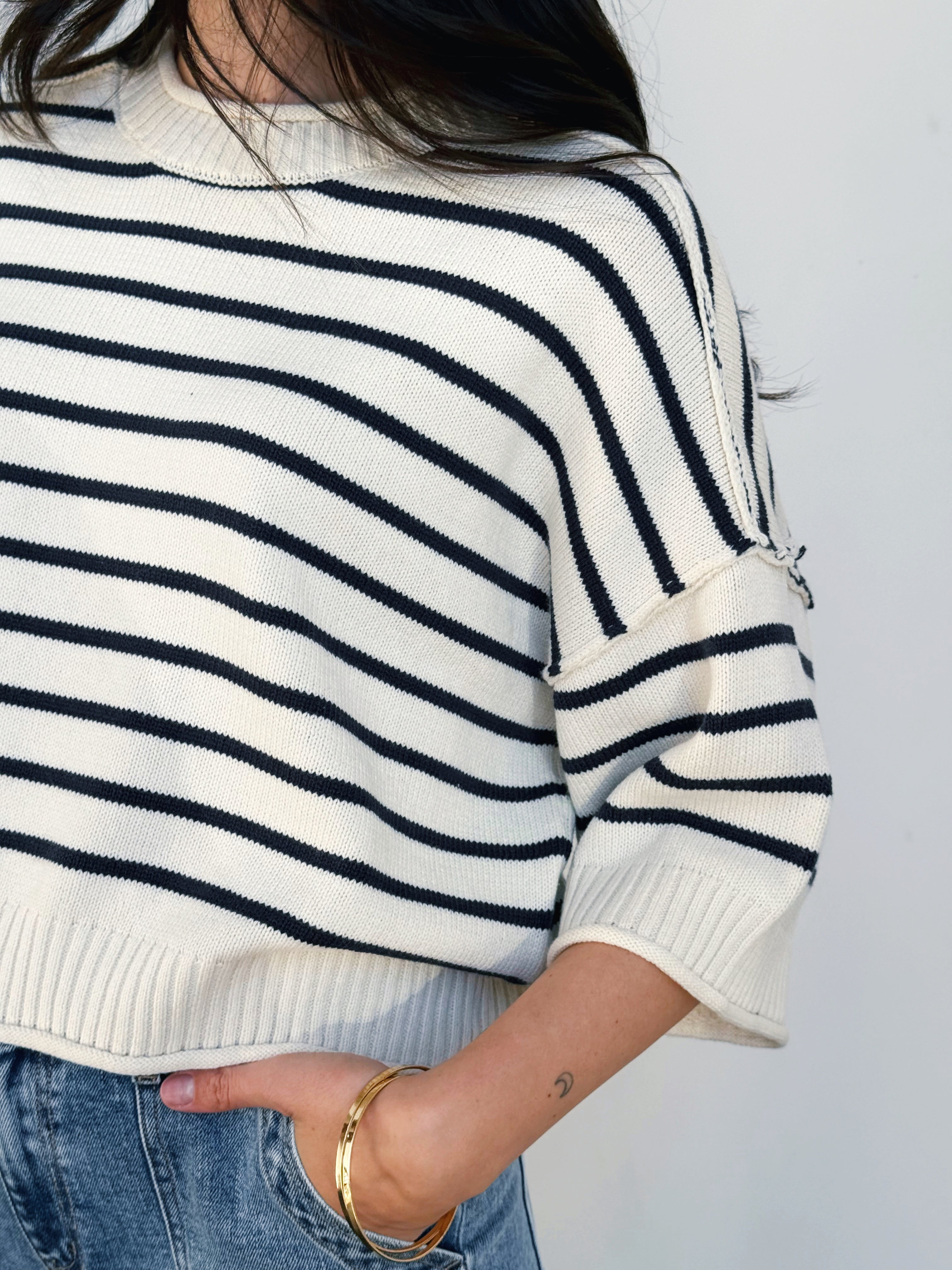 Emilia Sweater - NAVY - willows clothing SWEATER