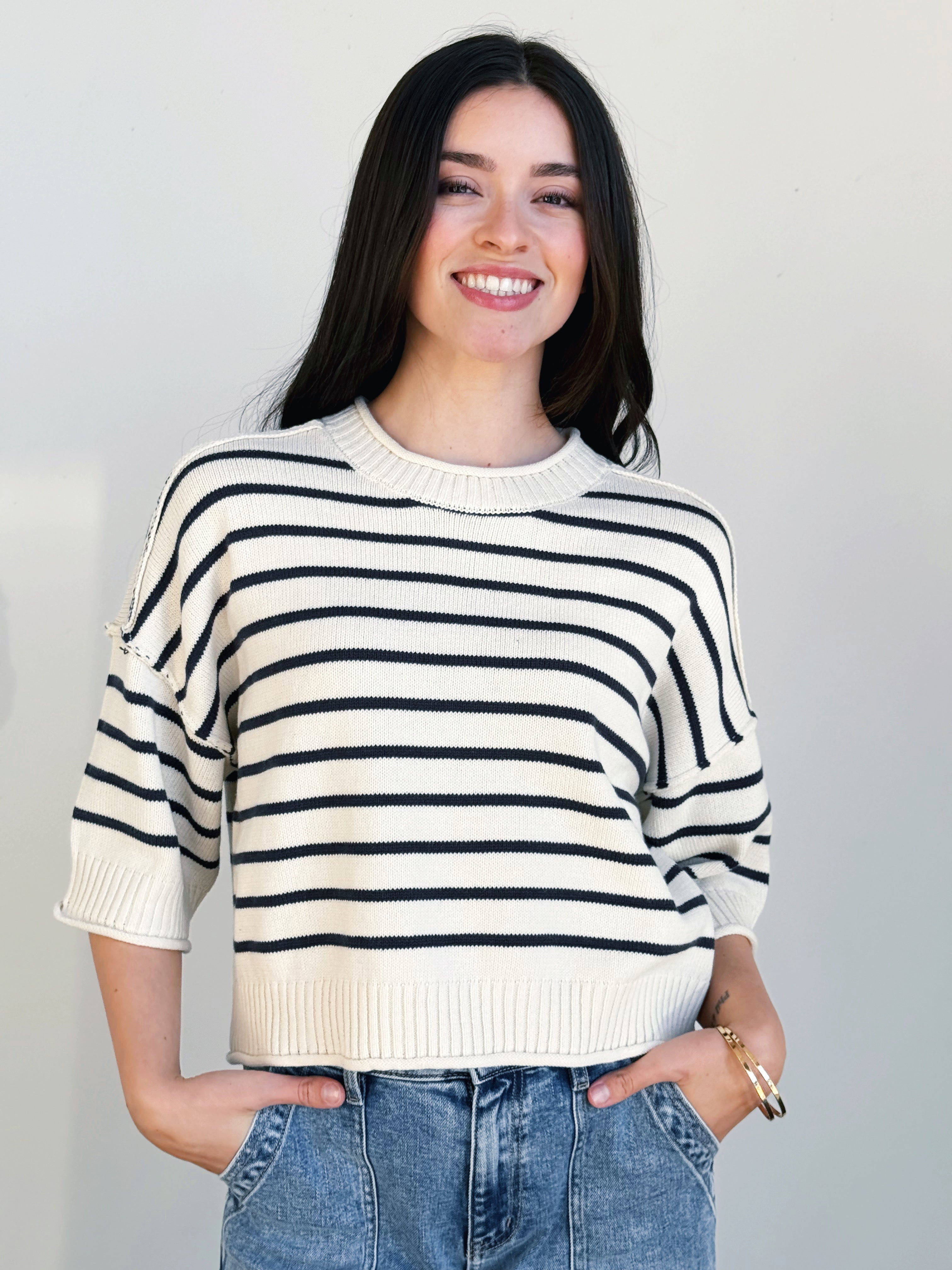 Emilia Sweater - NAVY - willows clothing SWEATER