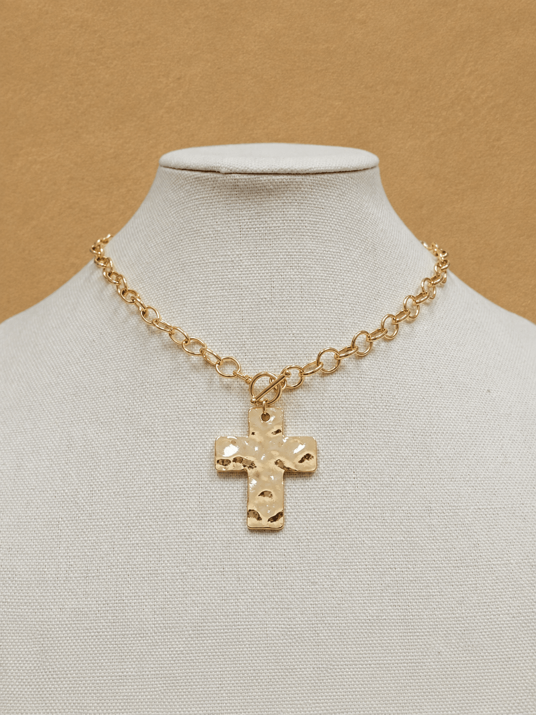 Endless Faith Cross Necklace - MATTE GOLD - willows clothing NECKLACE