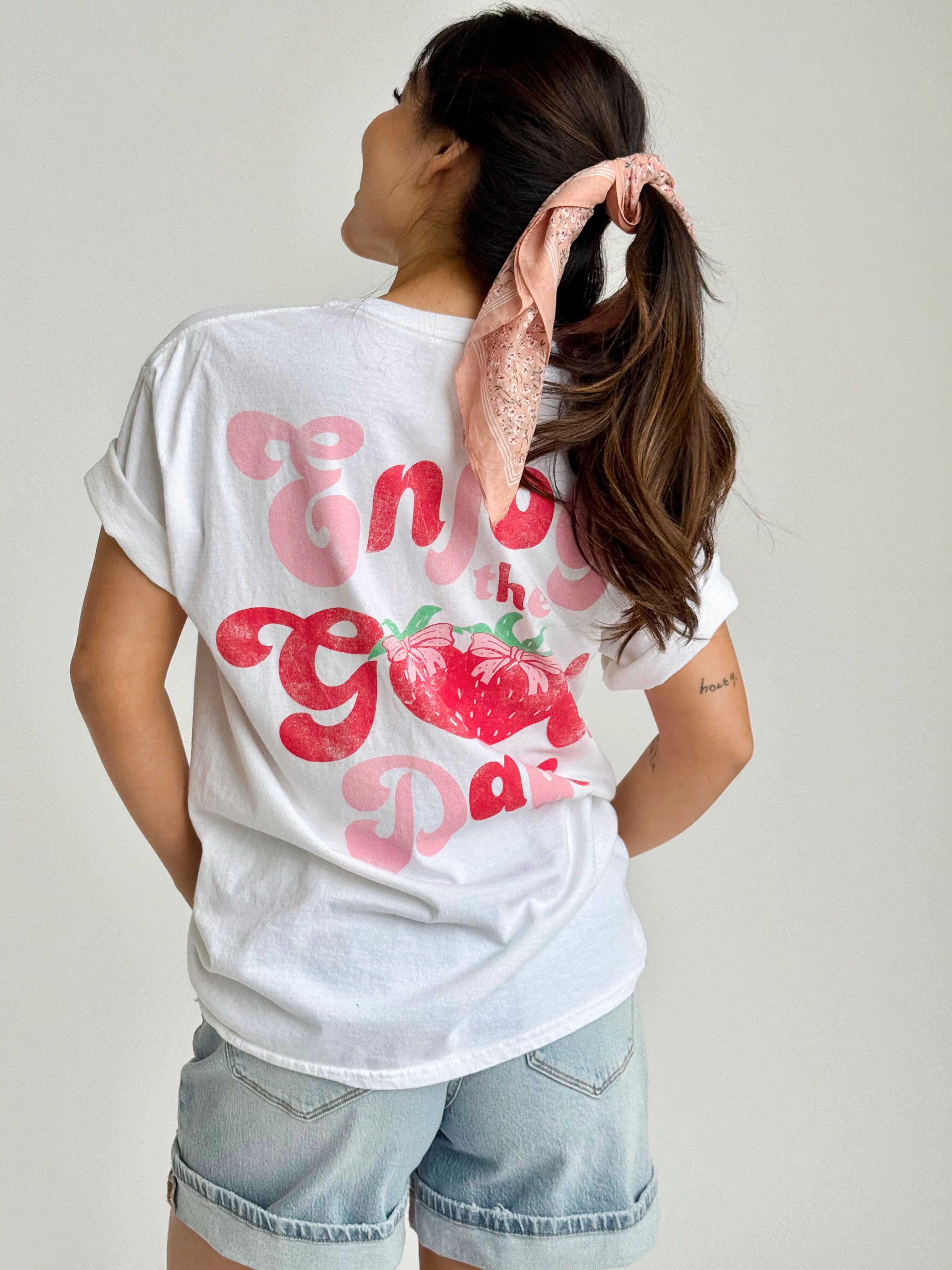 Enjoy The Good Days Graphic Tee - CREAM - willows clothing S/S SHIRT