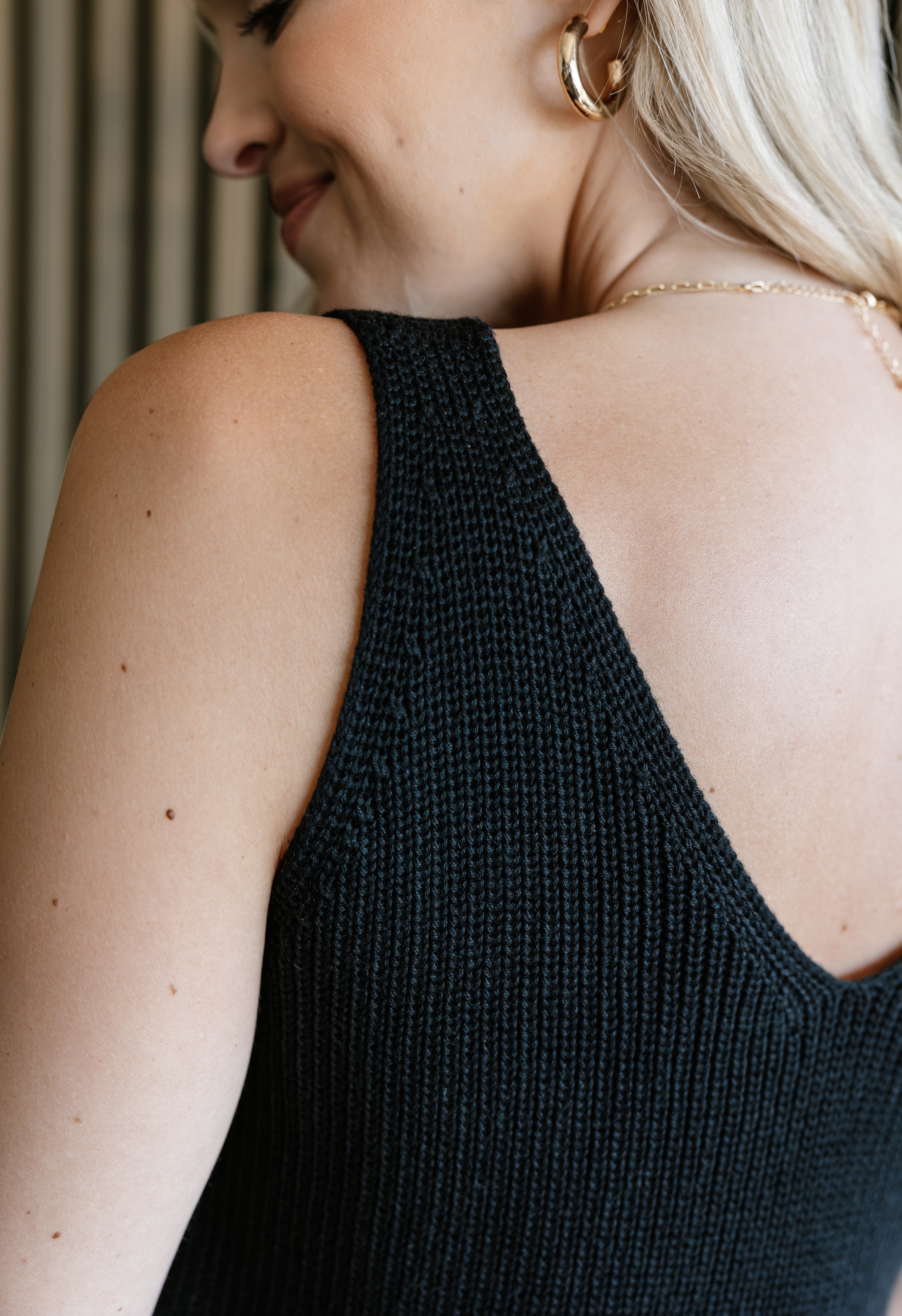 Espresso Knit Tank - BLACK - willows clothing TANK