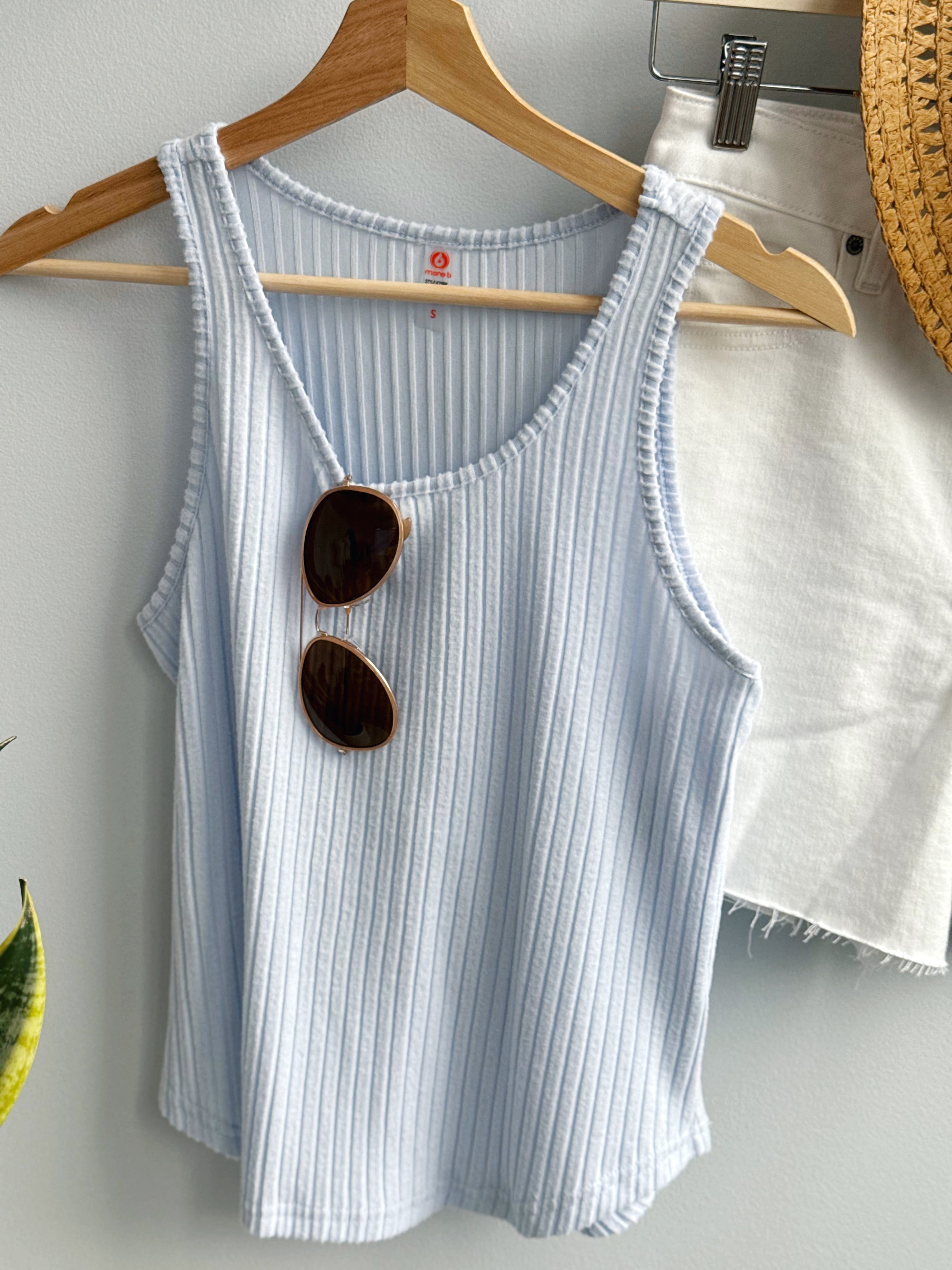 Essie Tank - HALOGEN BLUE - willows clothing TANKS