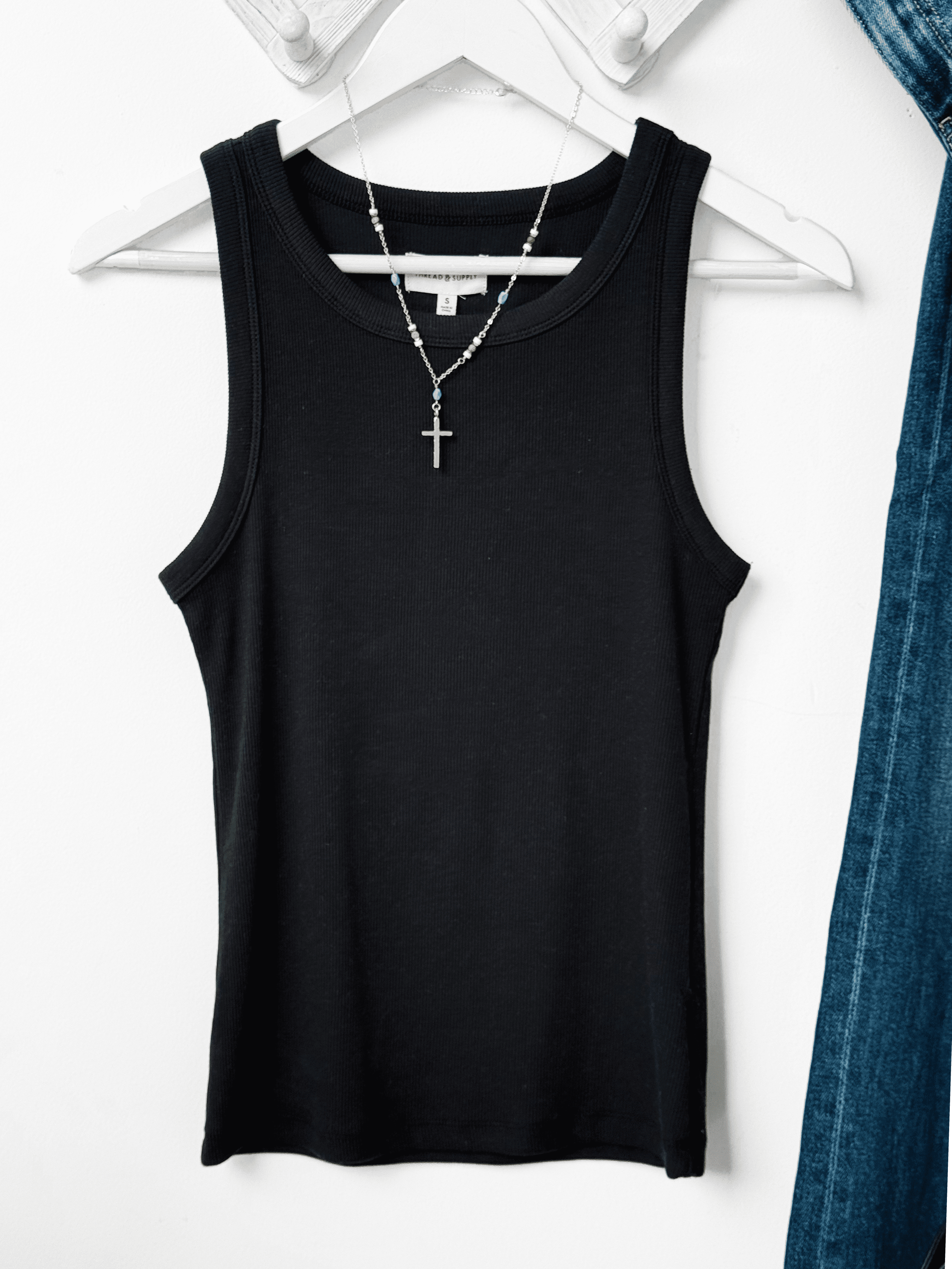 Ethel Tank - BLACK - willows clothing TANK