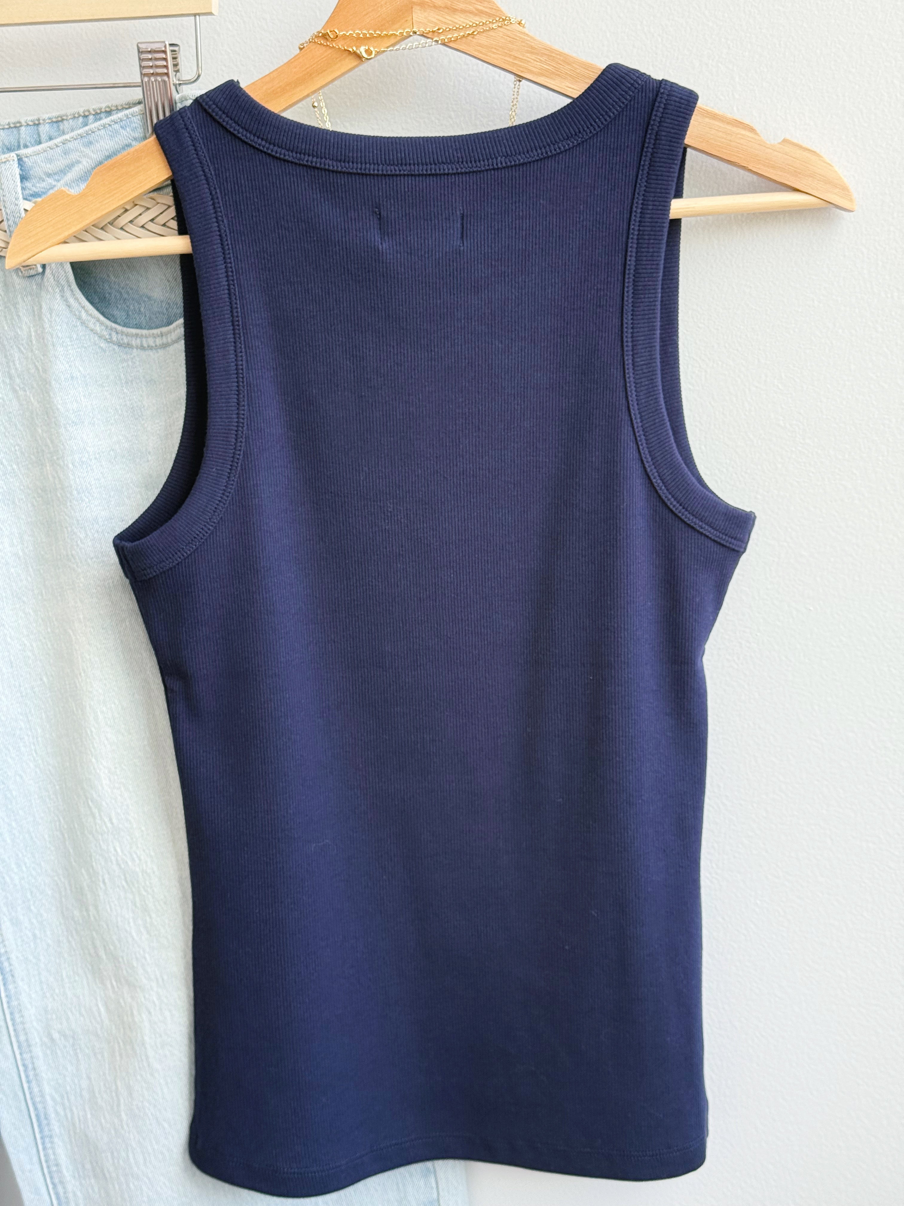 Ethel Tank - EVENING BLUE - willows clothing TANKS