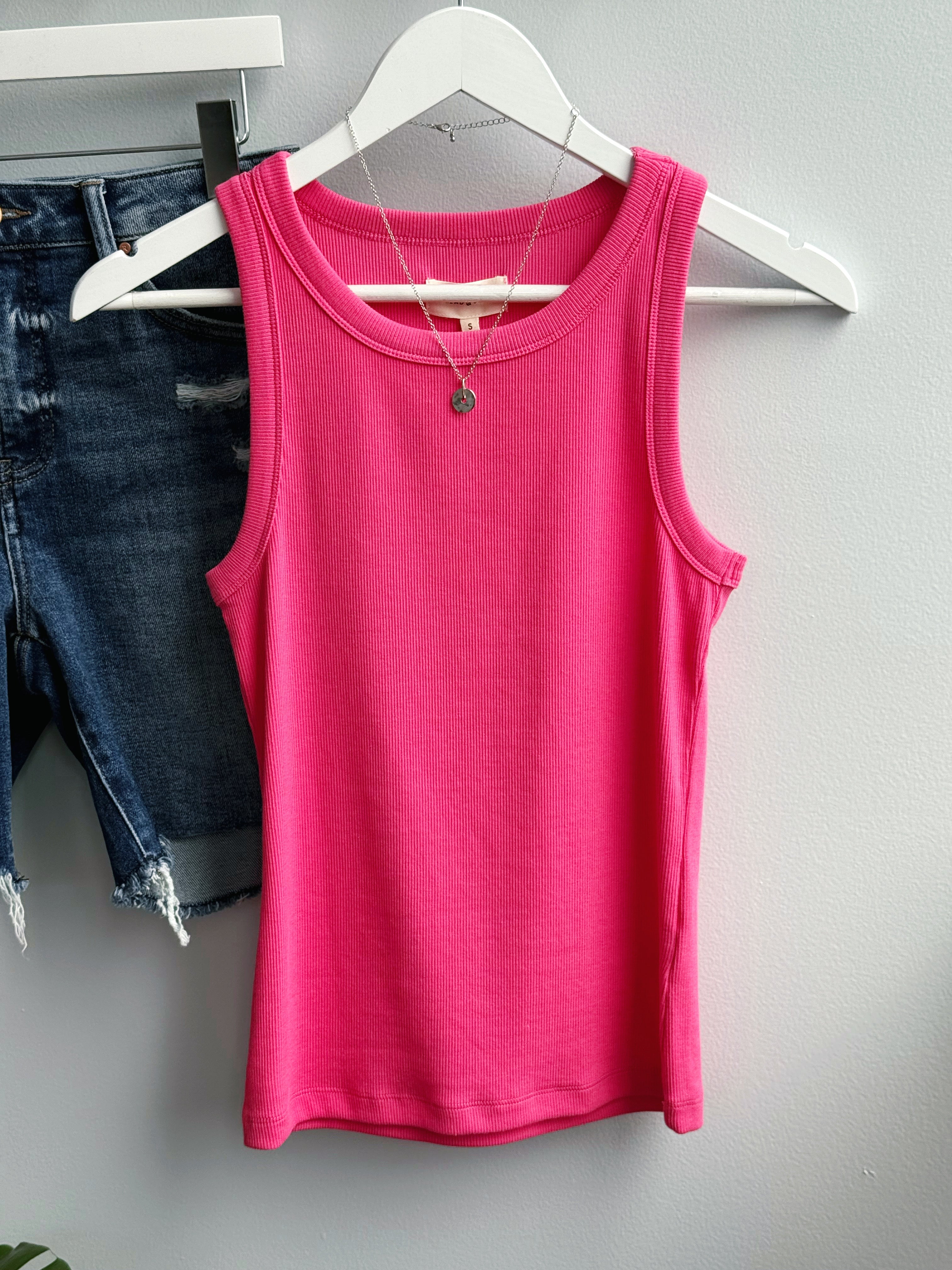 Ethel Tank - PINK - willows clothing TANK