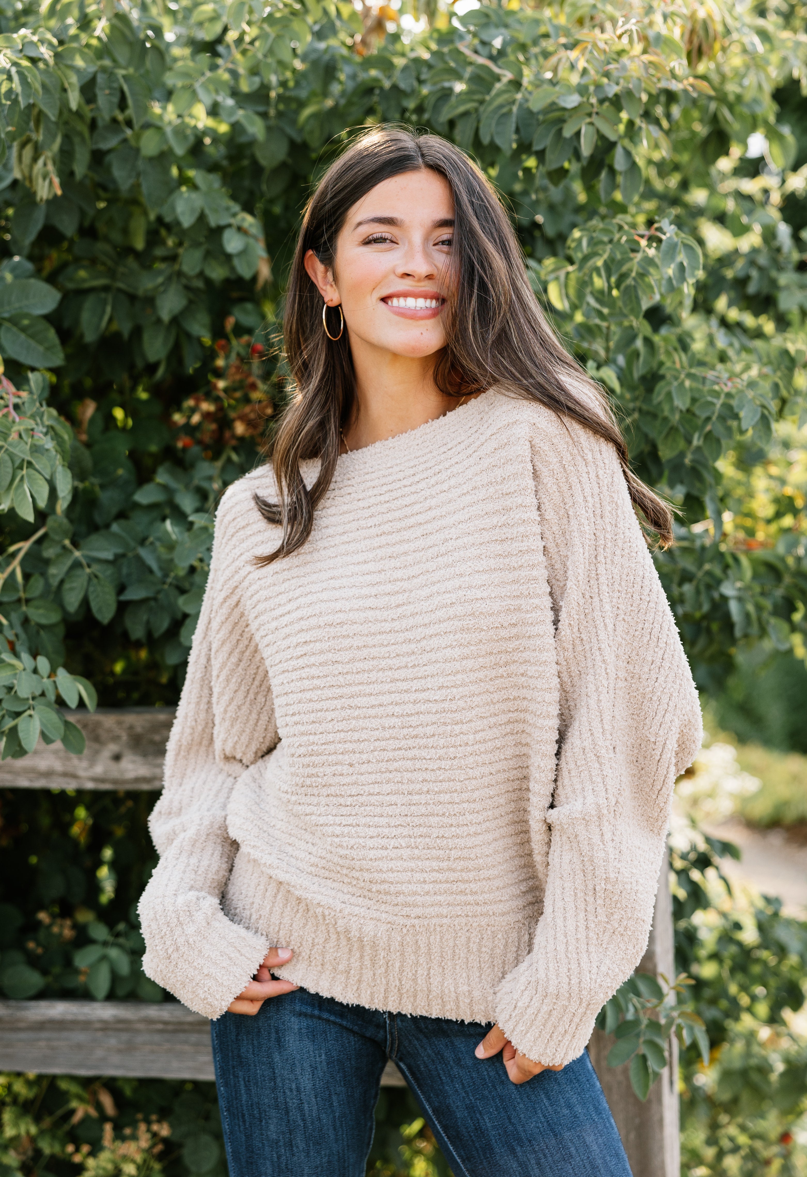 Etta Sweater - TAN - willows clothing SWEATER