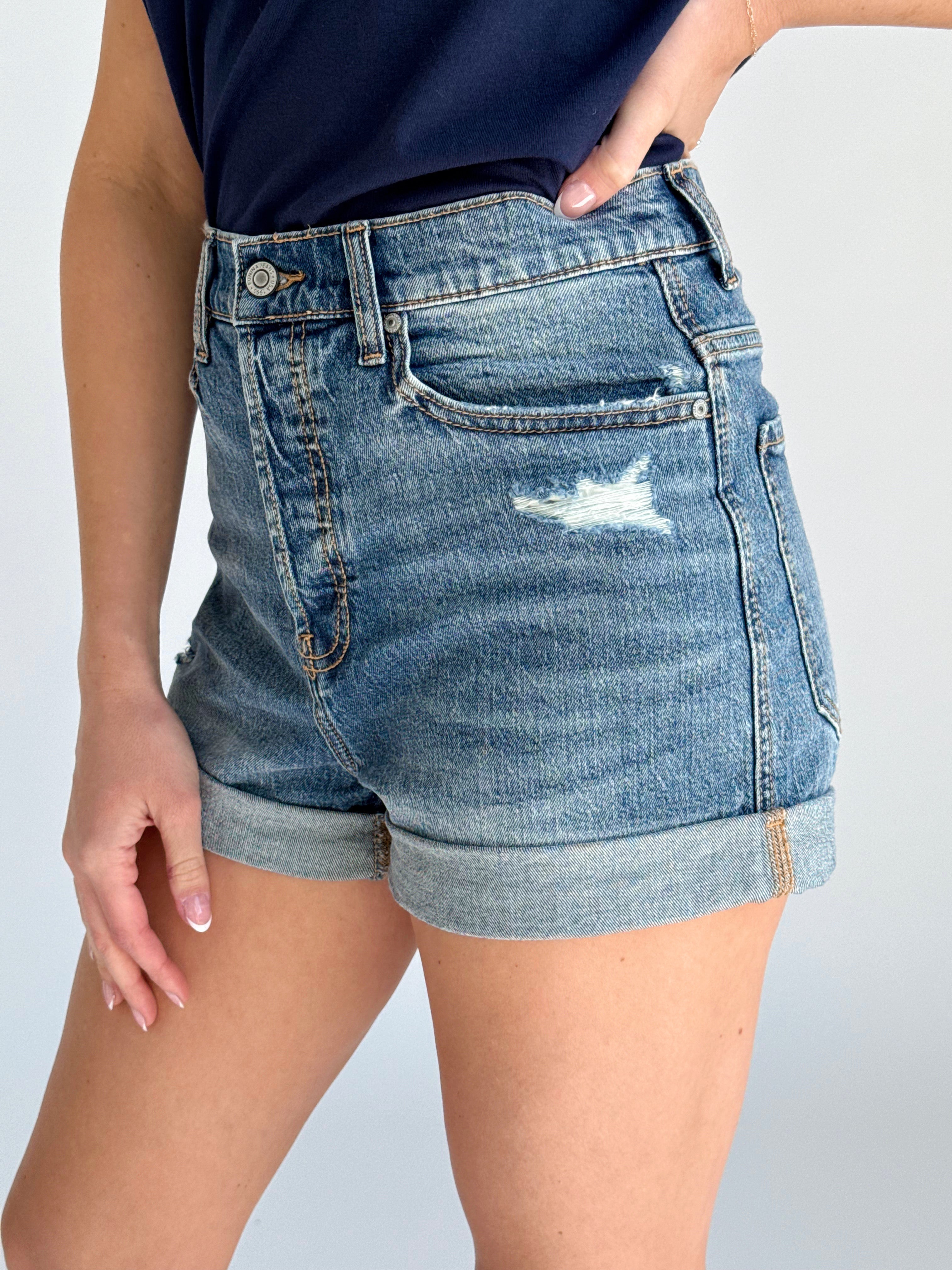 [EUNINA] Olivia Denim Shorts - MEDIUM DENIM - willows clothing SHORTS