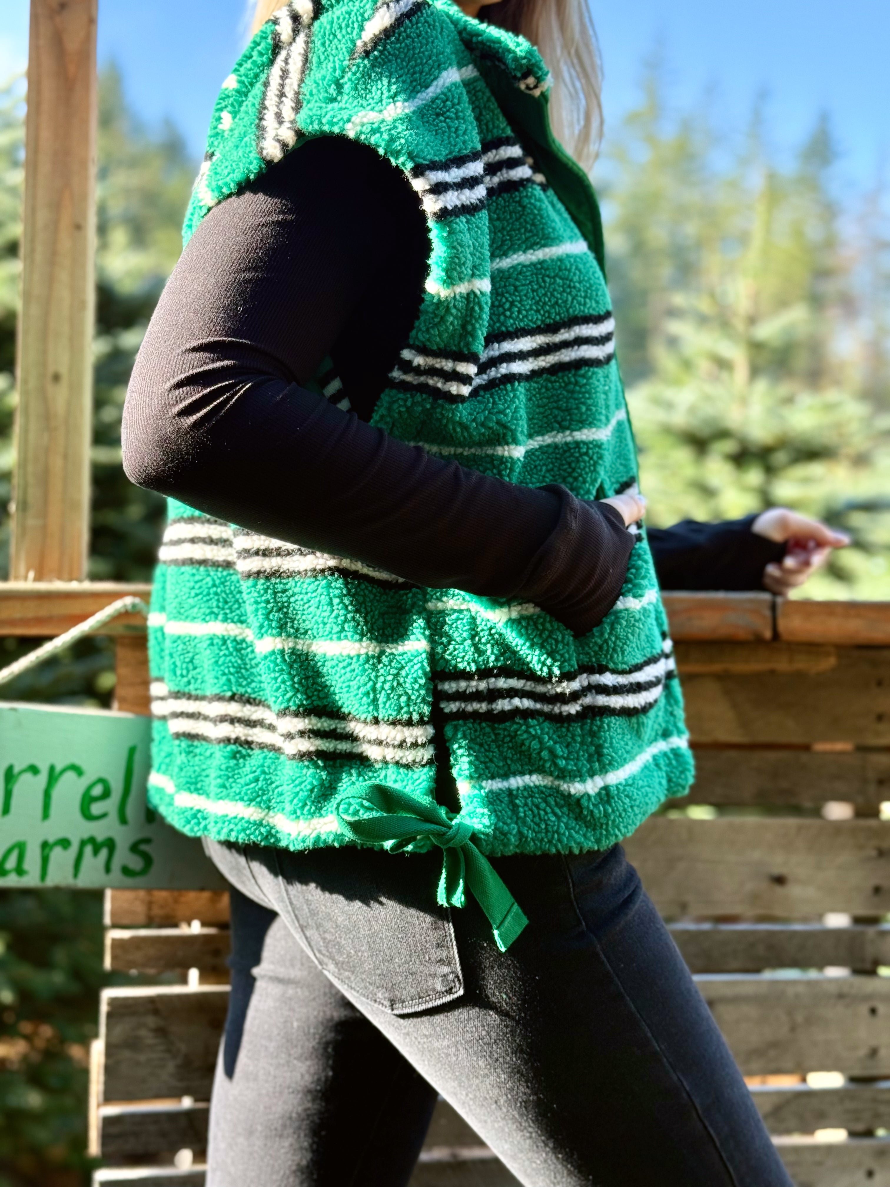 Evergreen Grove Vest - GREEN - willows clothing VEST