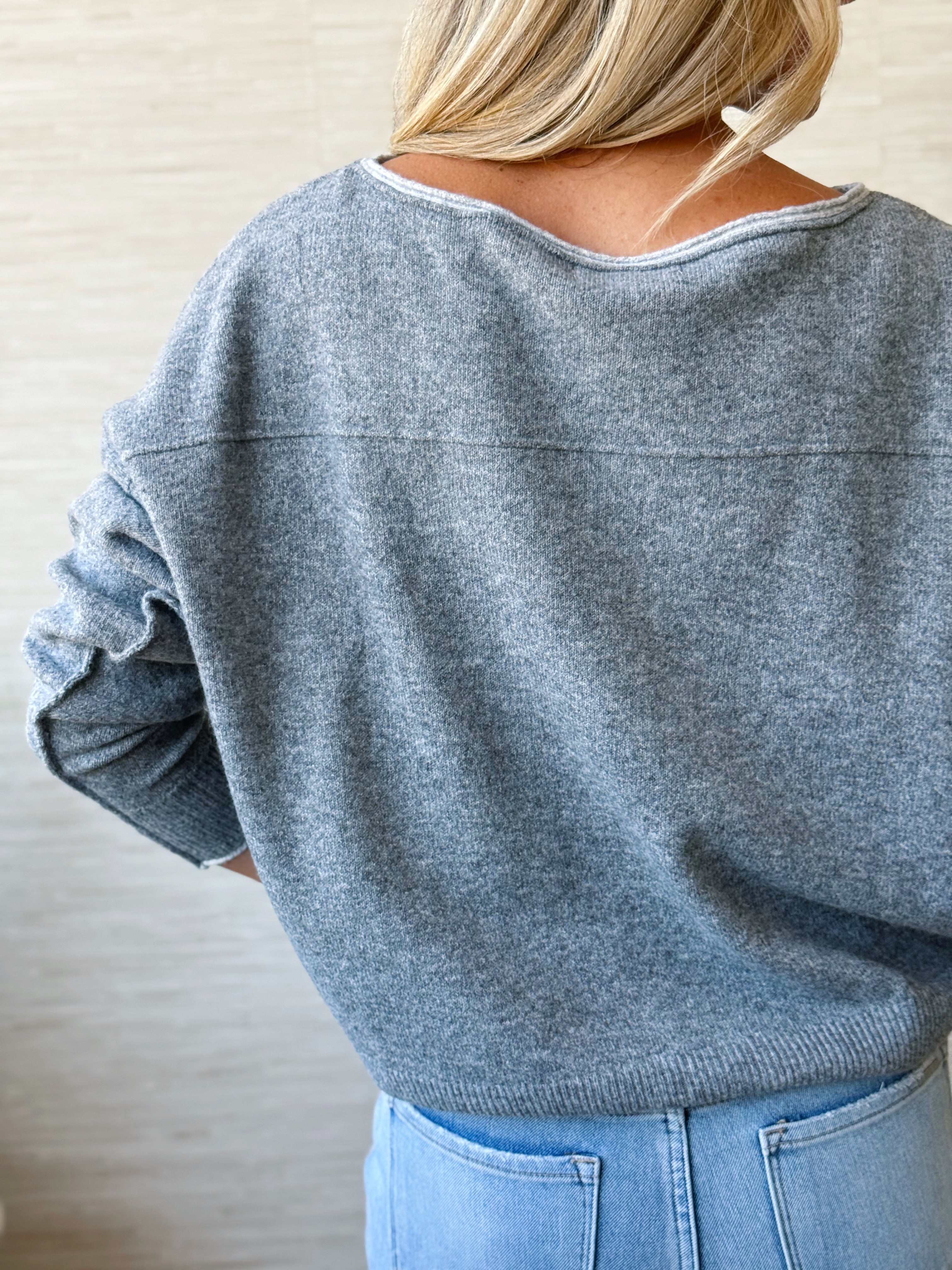 Fatima Sweater - DARK GREY - willows clothing SWEATER