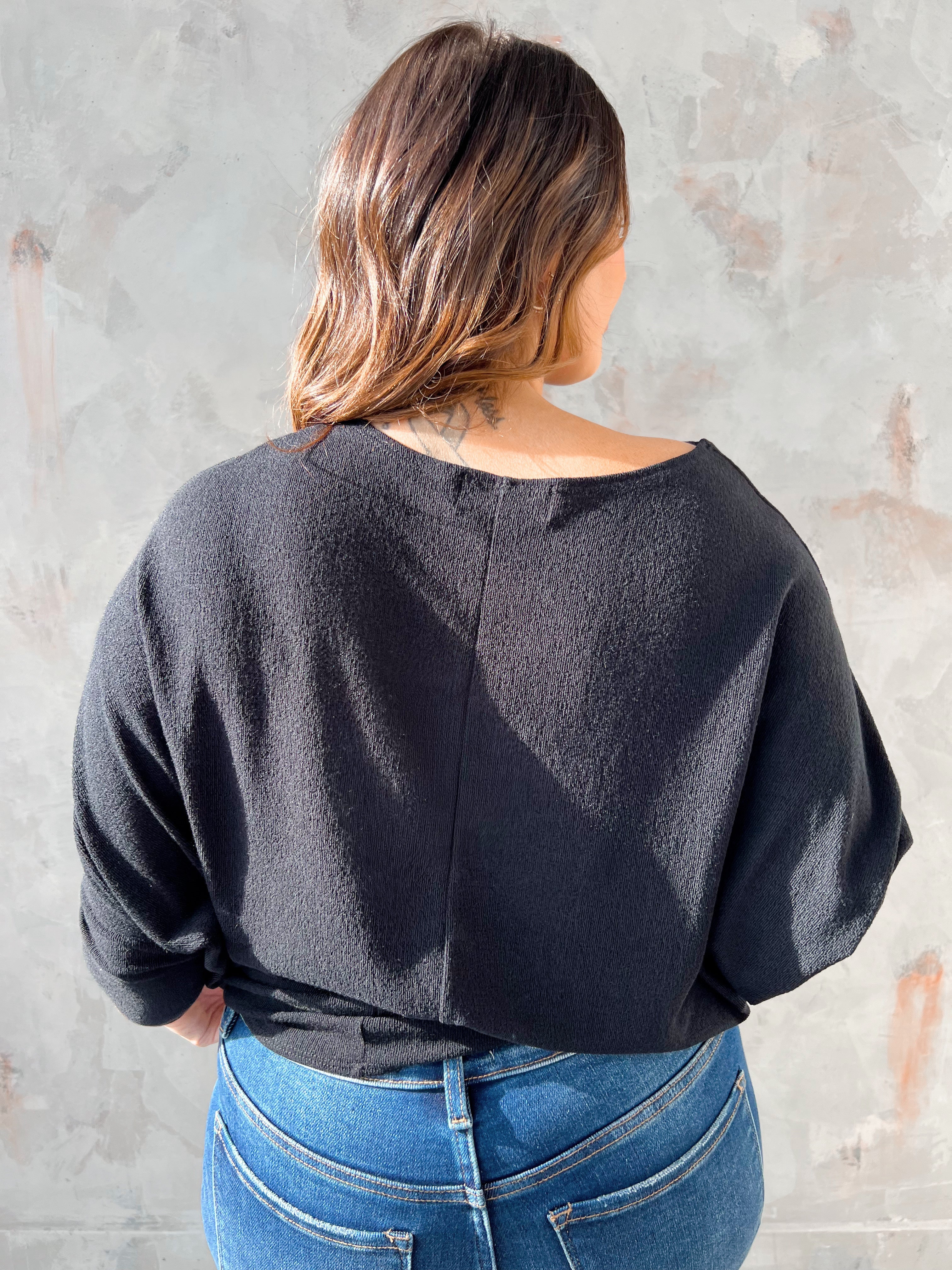 Favorite Comfy Tunic - BLACK - willows clothing L/S Shirt