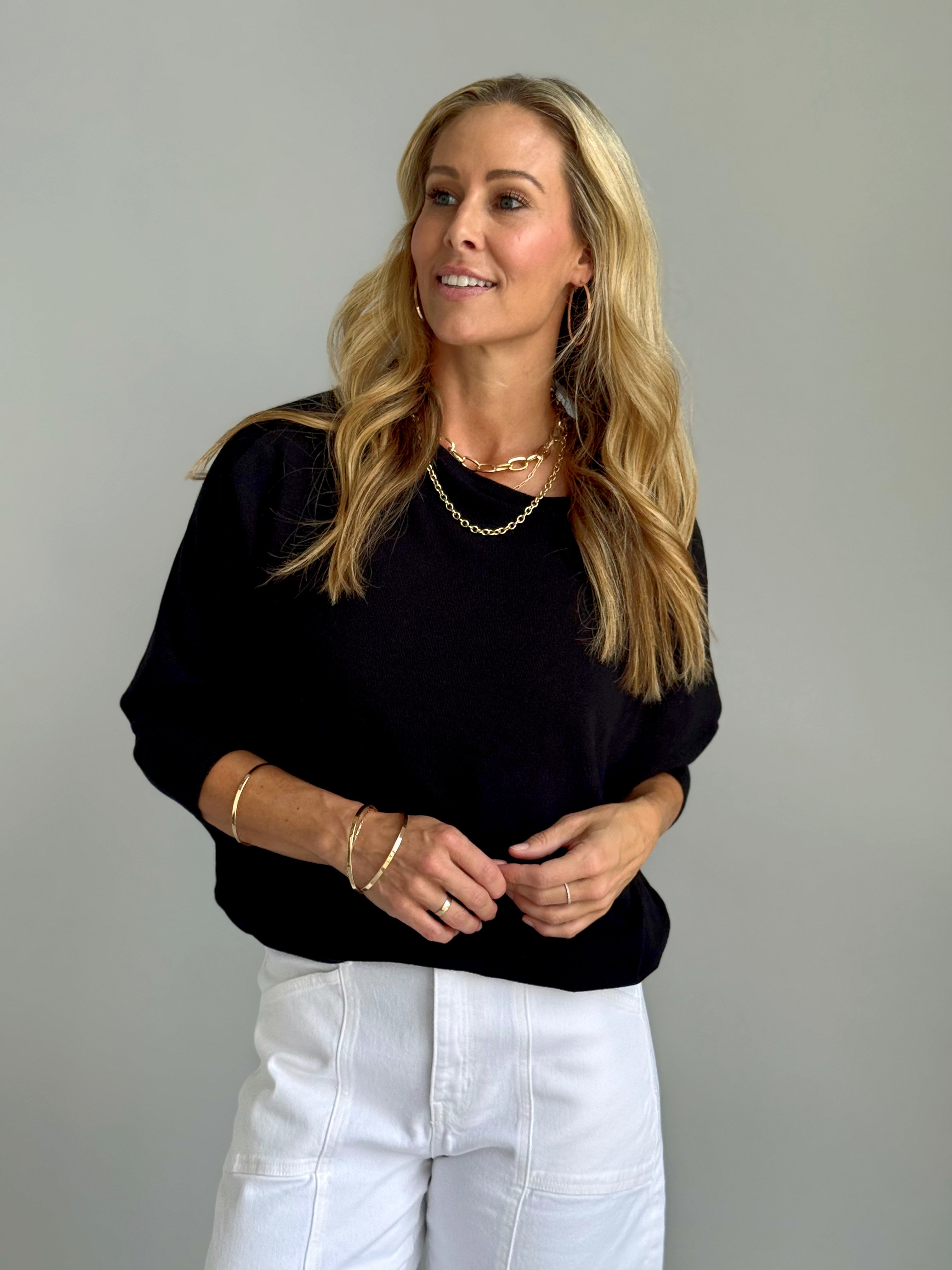 Favorite Comfy Tunic - BLACK - willows clothing L/S Shirt