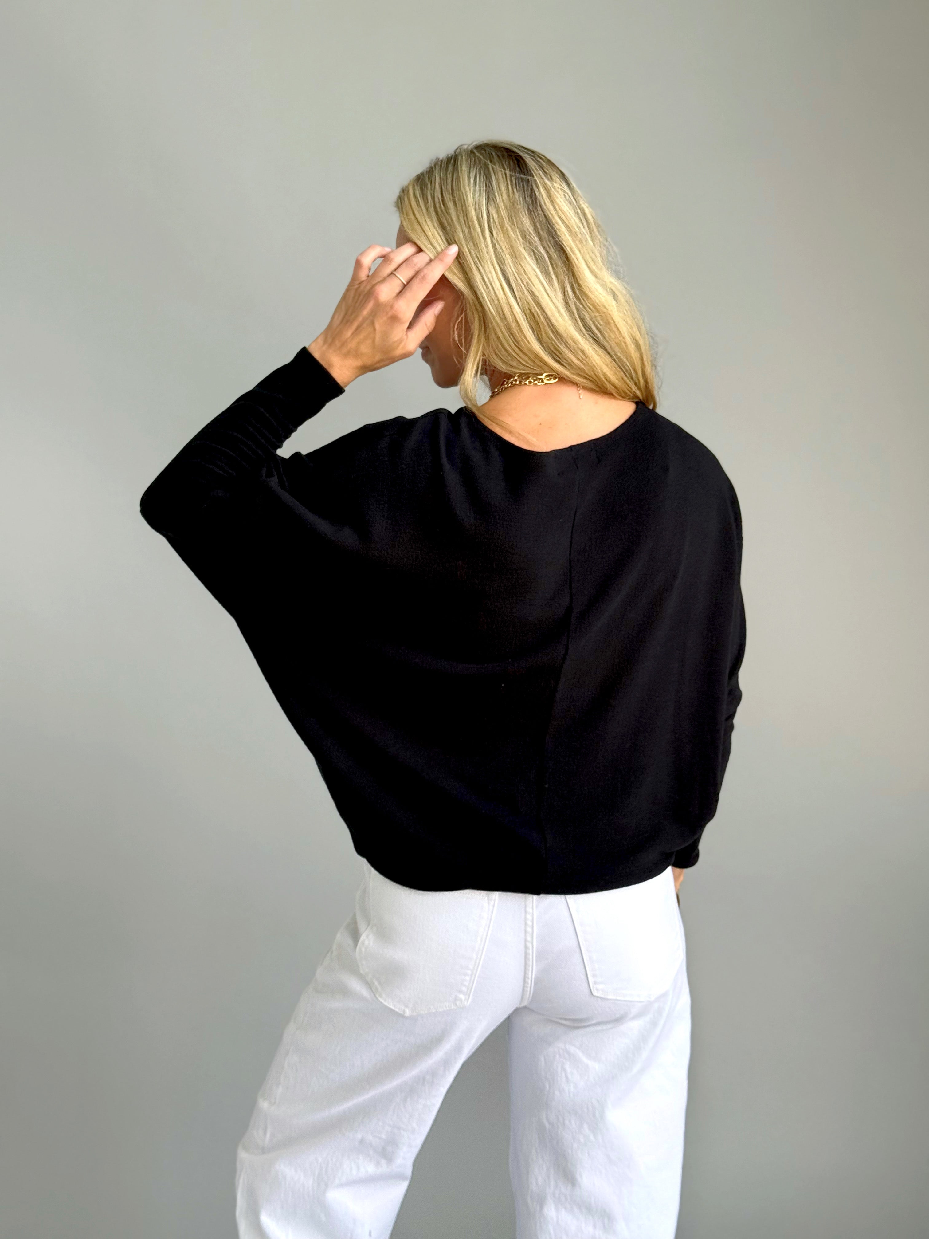Favorite Comfy Tunic - BLACK - willows clothing L/S Shirt