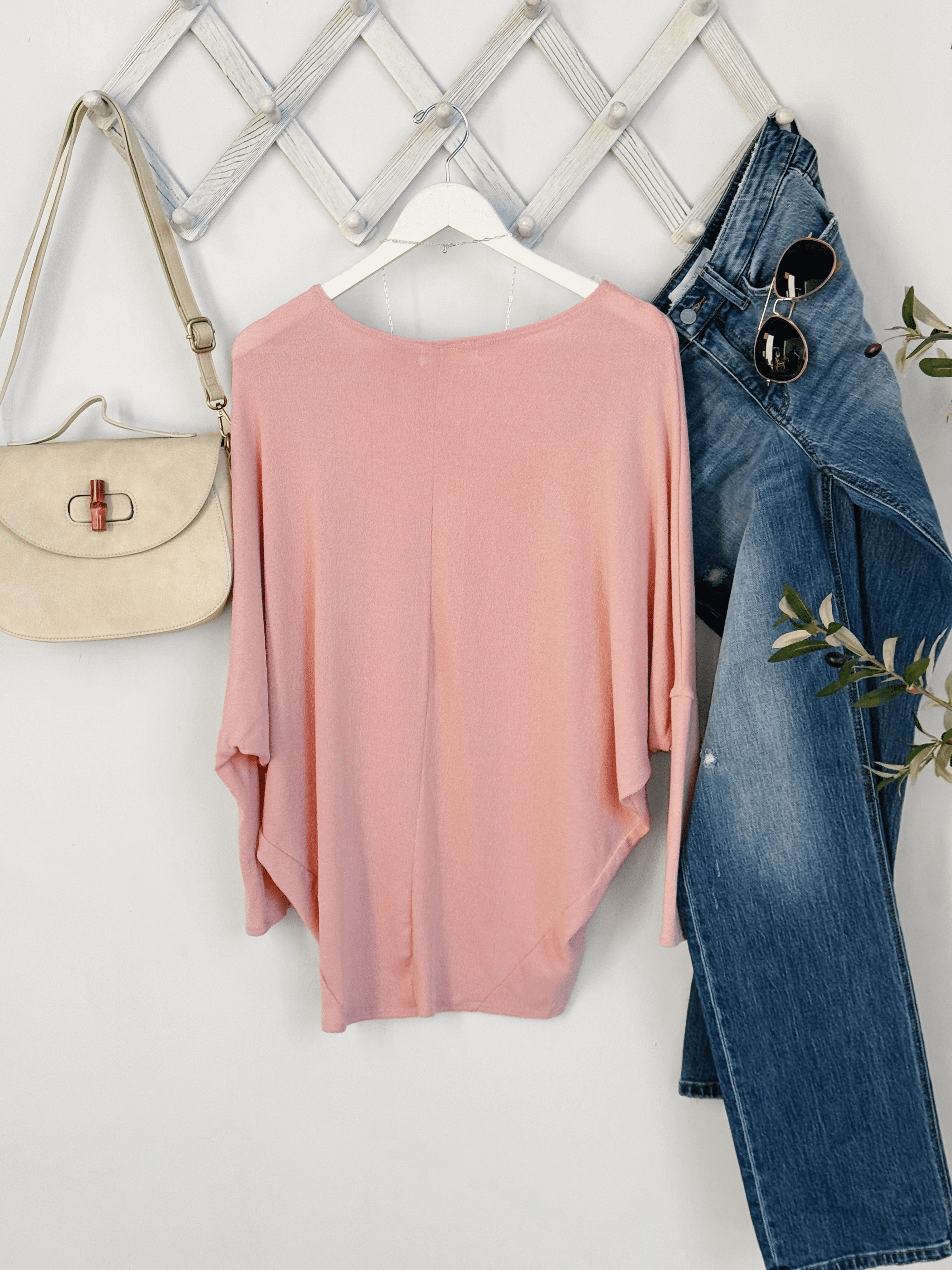 Favorite Comfy Tunic - BLUSH - willows clothing L/S SHIRT