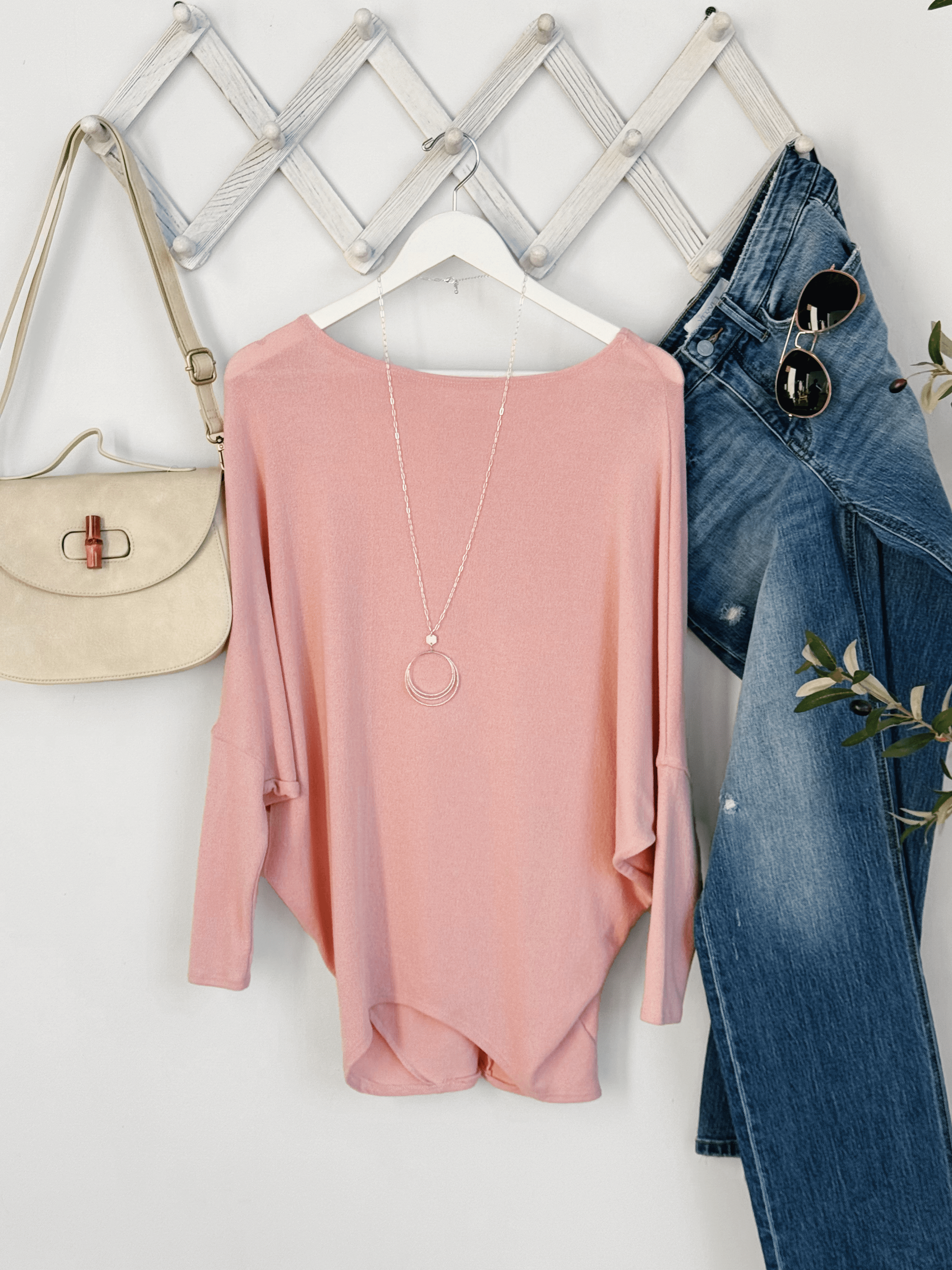 Favorite Comfy Tunic - BLUSH - willows clothing L/S SHIRT