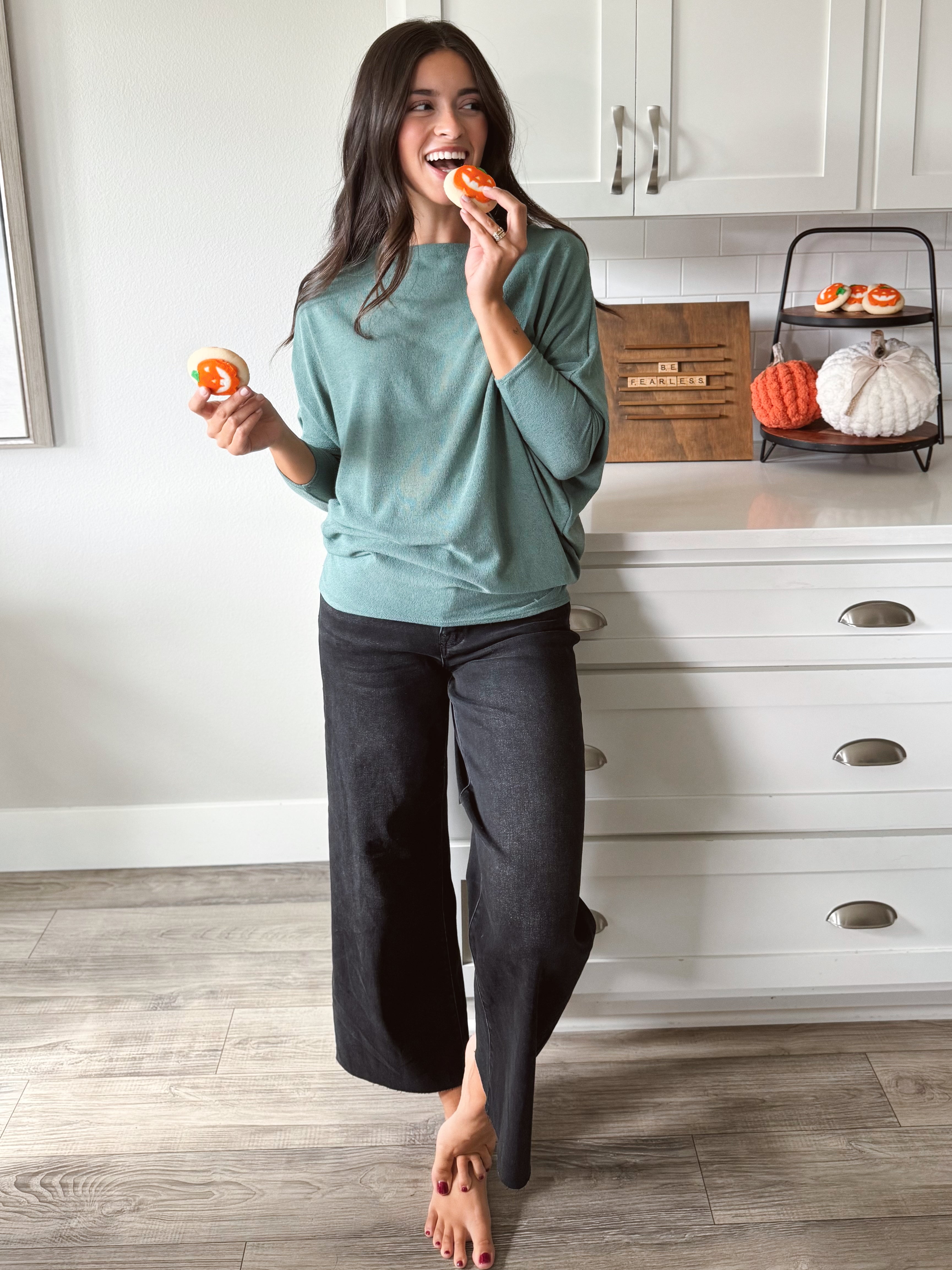 Favorite Comfy Tunic - DARK SAGE - willows clothing L/S Shirt