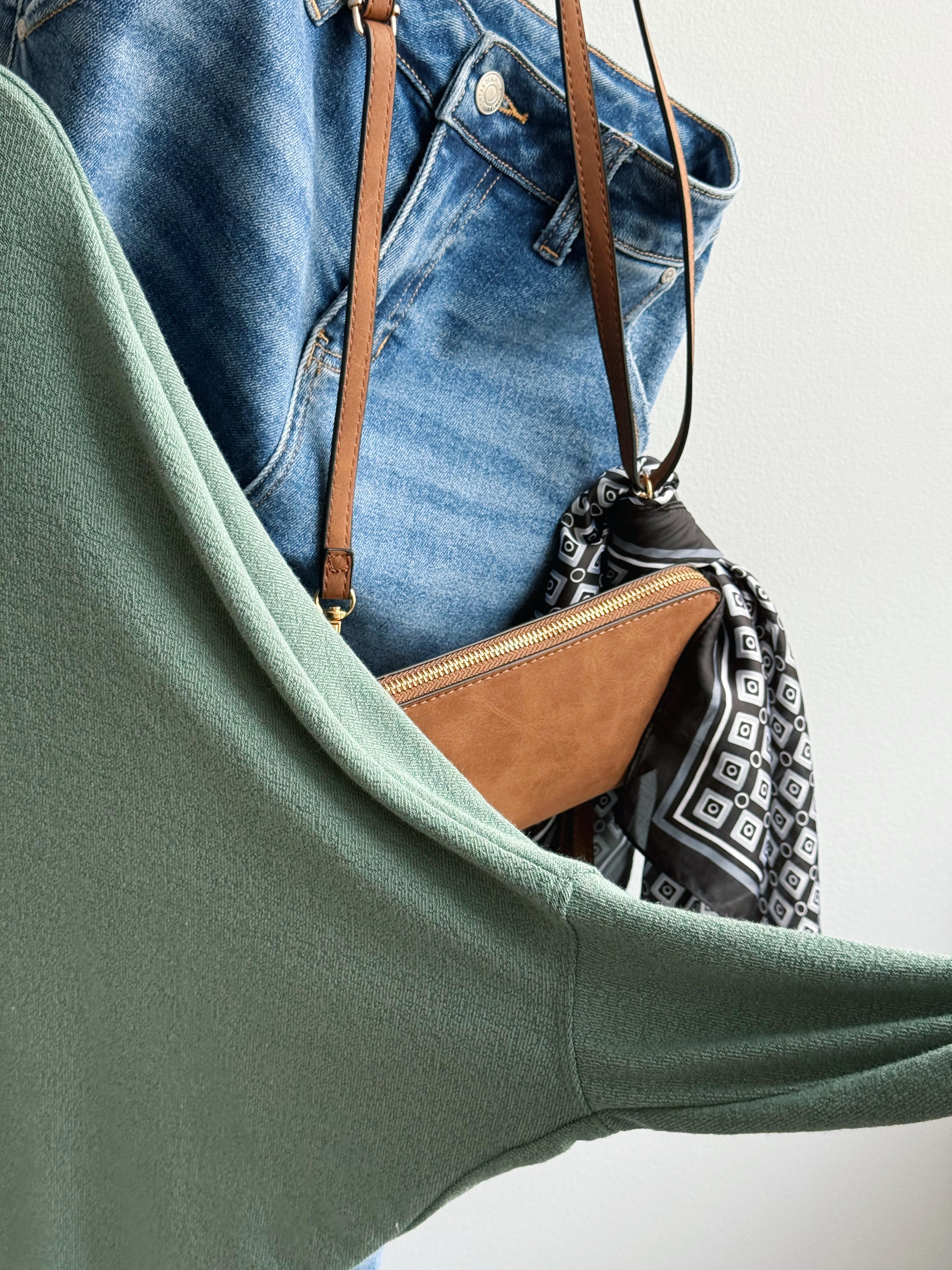 Favorite Comfy Tunic - DARK SAGE - willows clothing L/S Shirt