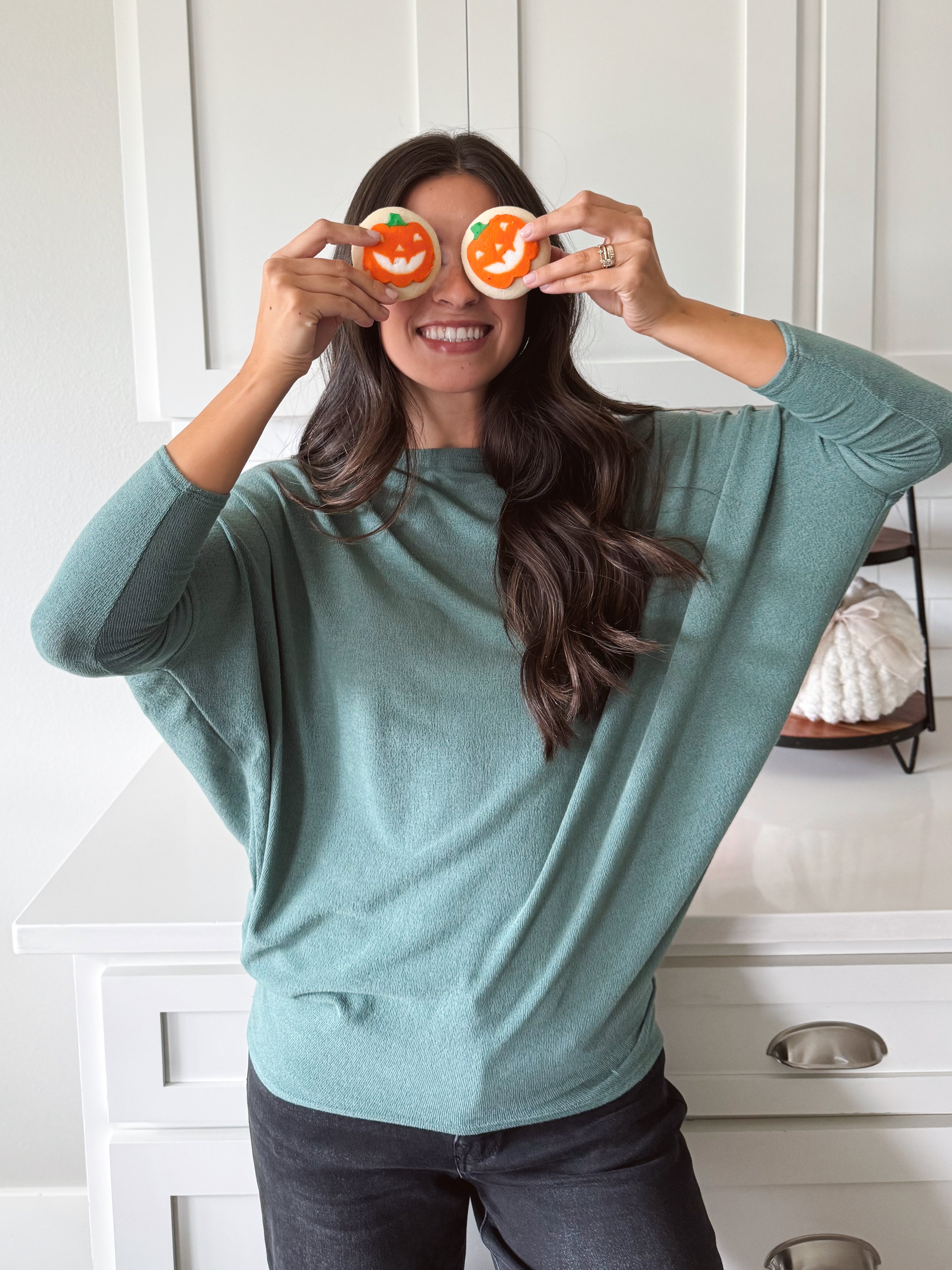 Favorite Comfy Tunic - DARK SAGE - willows clothing L/S Shirt