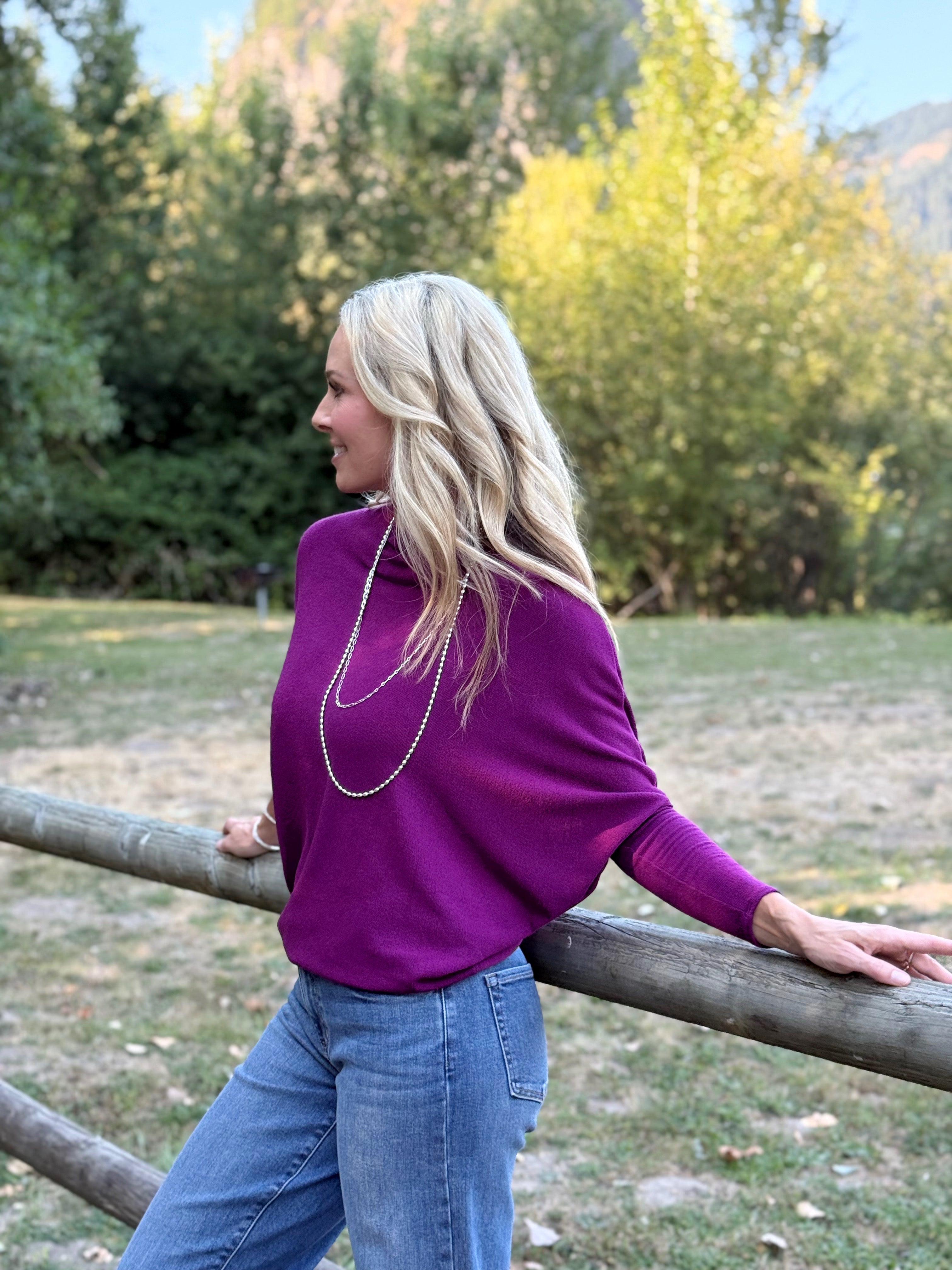 Favorite Comfy Tunic - DEEP RASPBERRY - willows clothing L/S SHIRT