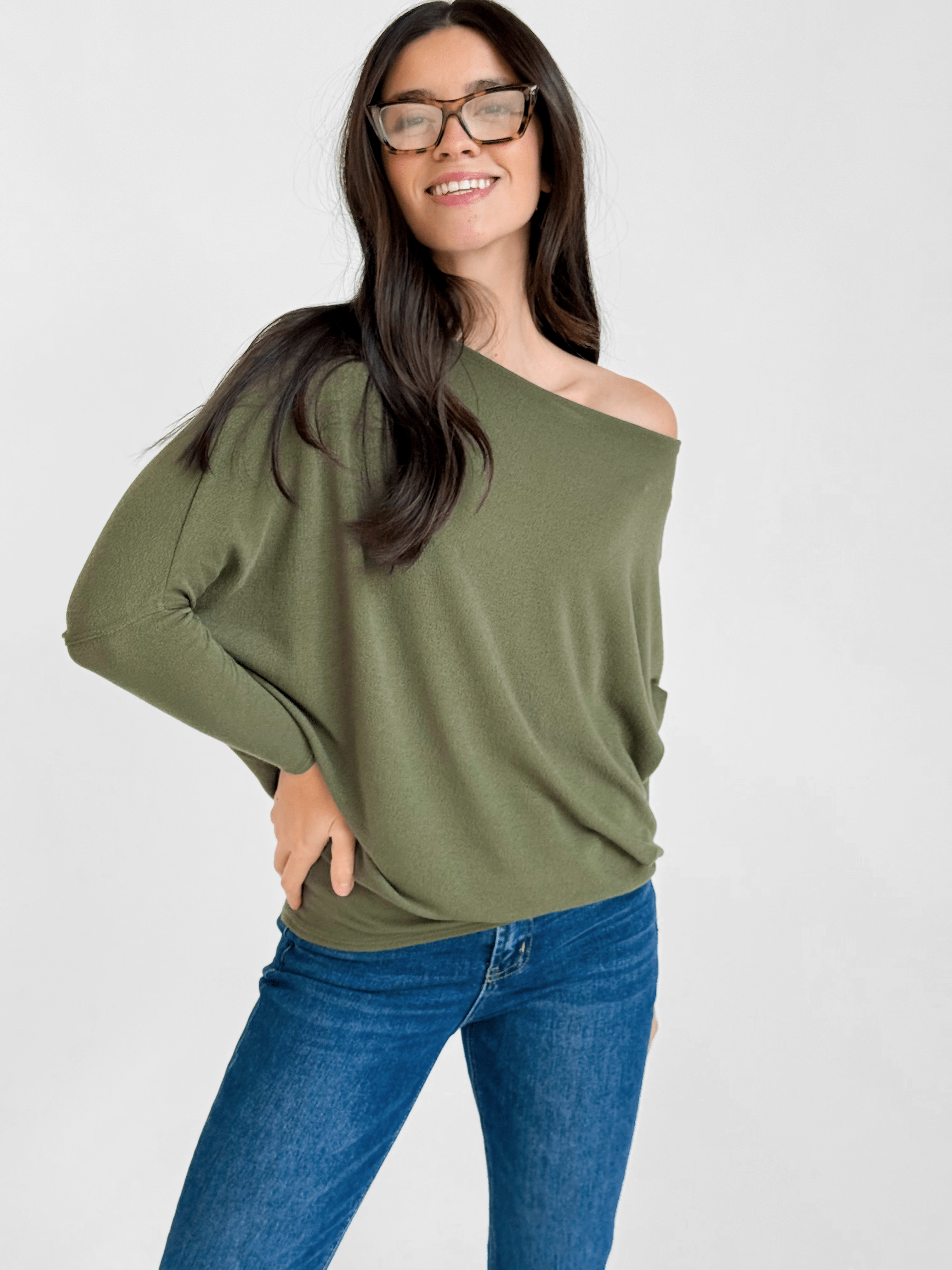Favorite Comfy Tunic - LIVE OLIVE - willows clothing L/S Shirt