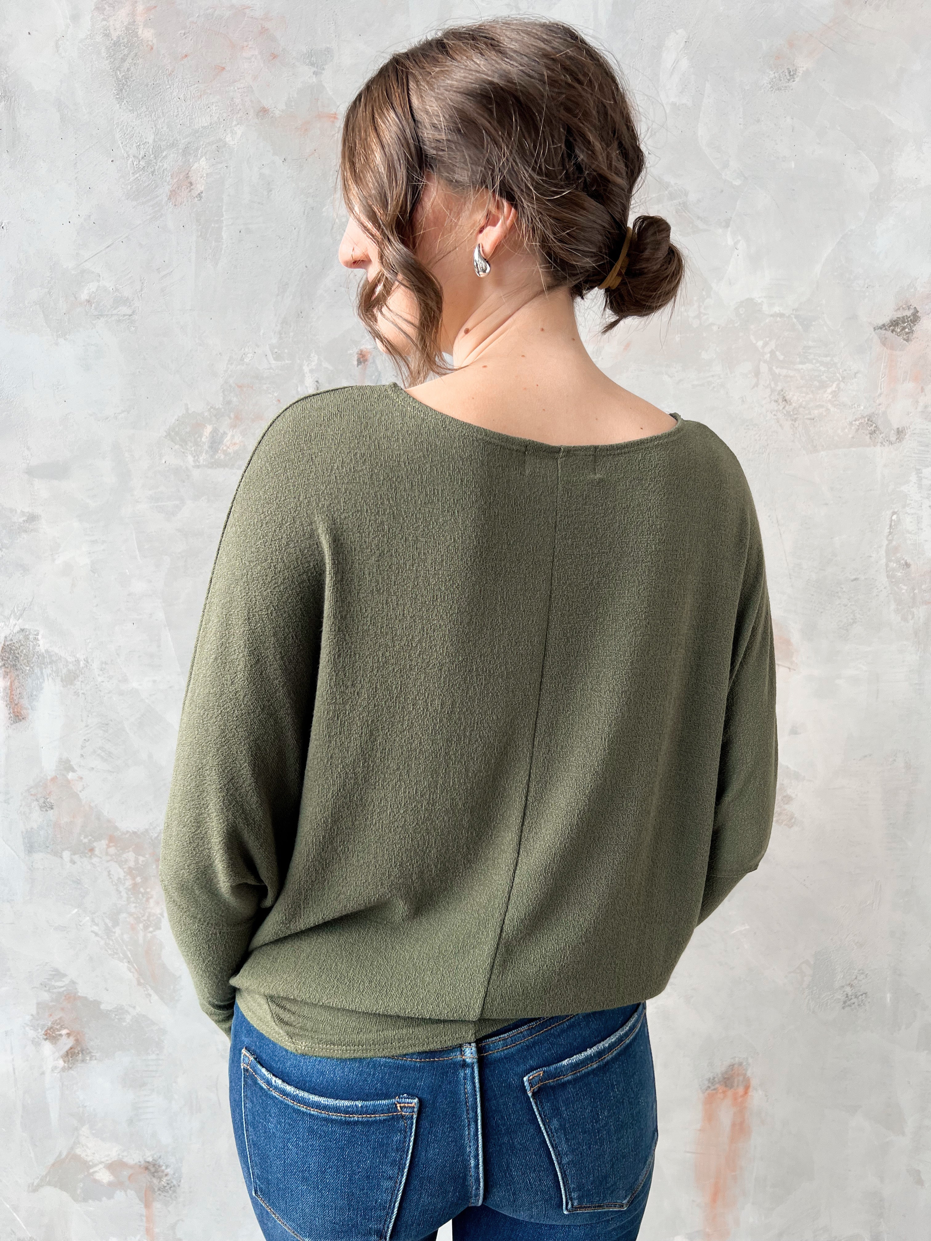 Favorite Comfy Tunic - LIVE OLIVE - willows clothing L/S Shirt