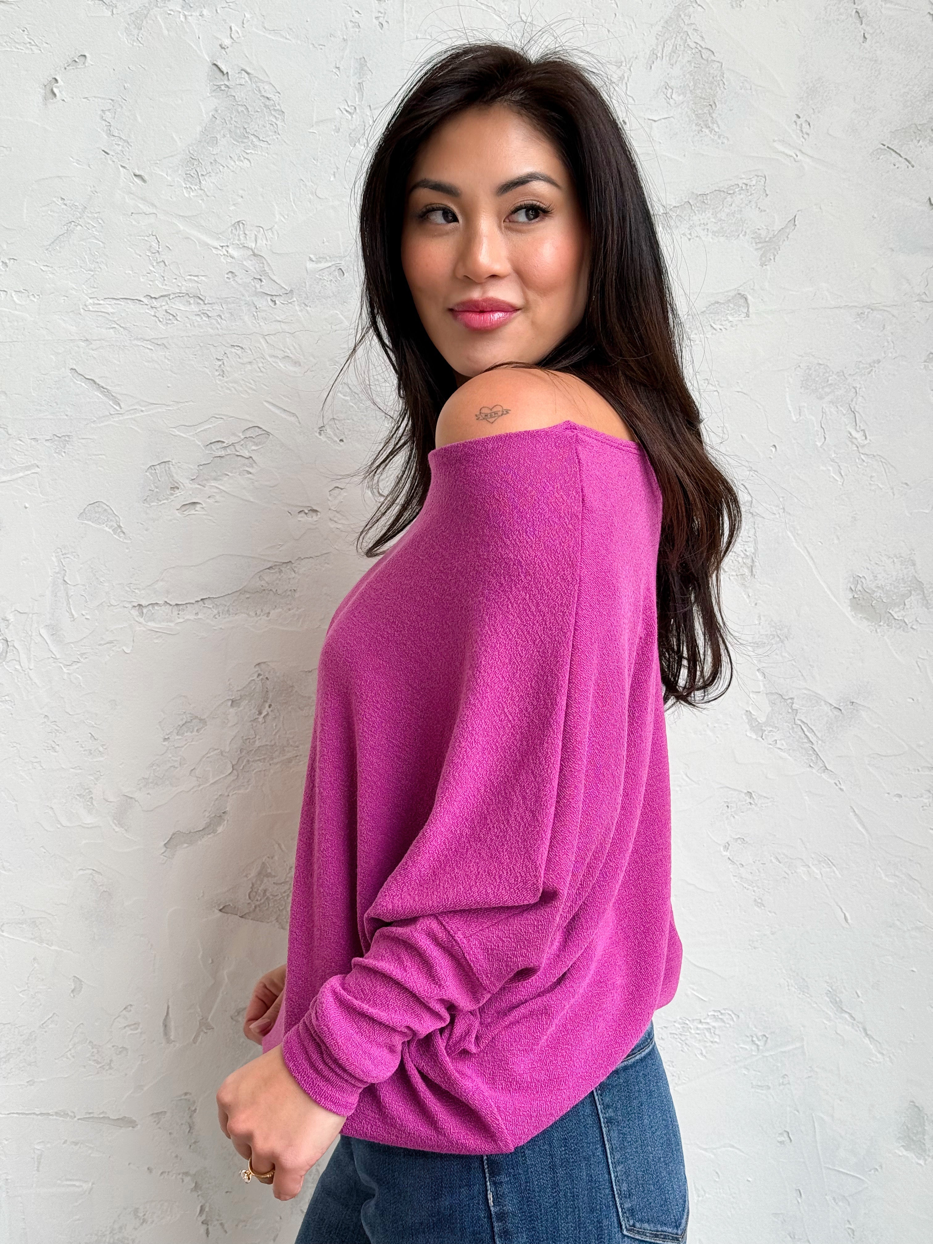 Favorite Comfy Tunic - MAGENTA - willows clothing L/S Shirt