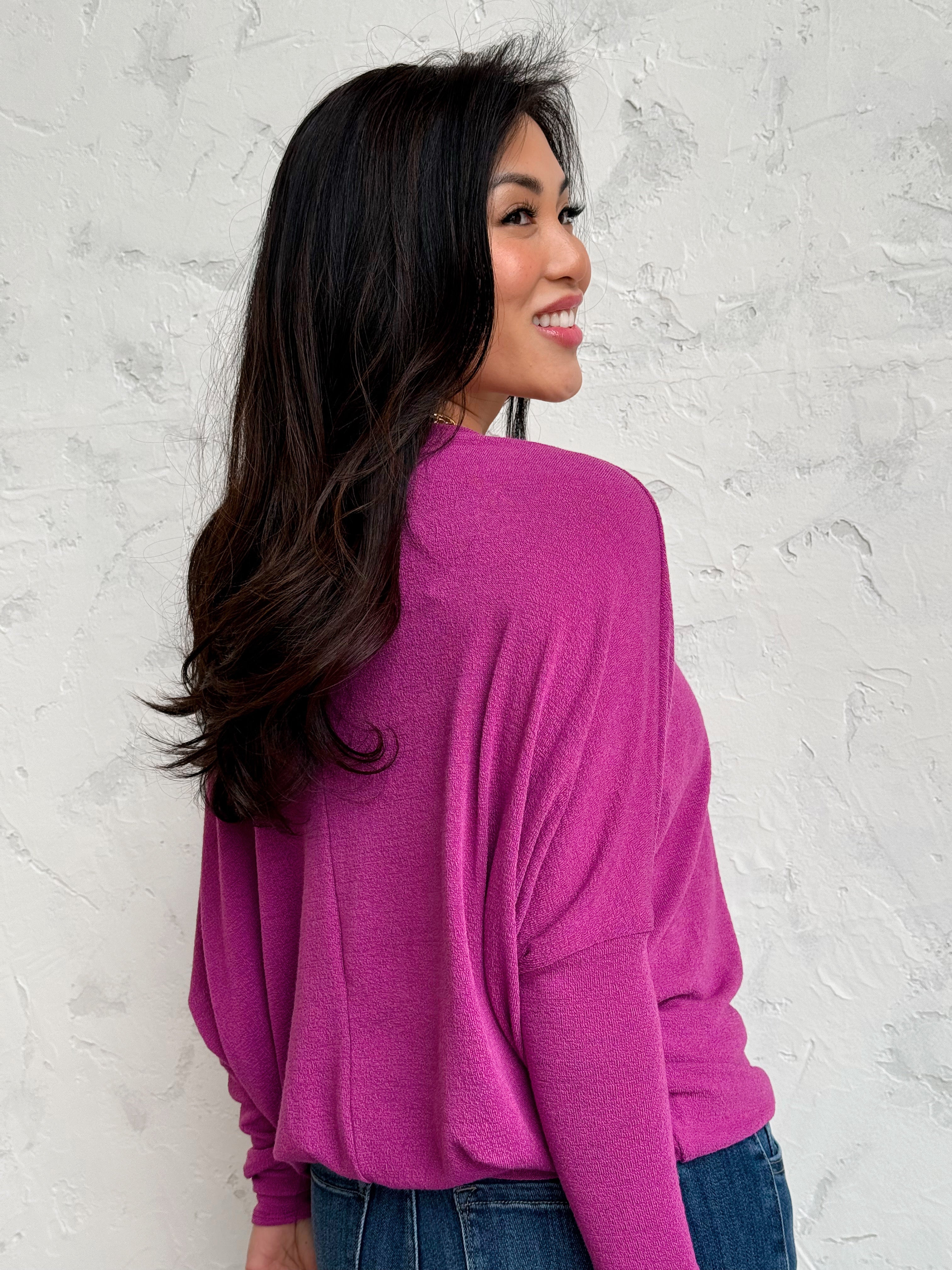 Favorite Comfy Tunic - MAGENTA - willows clothing L/S Shirt