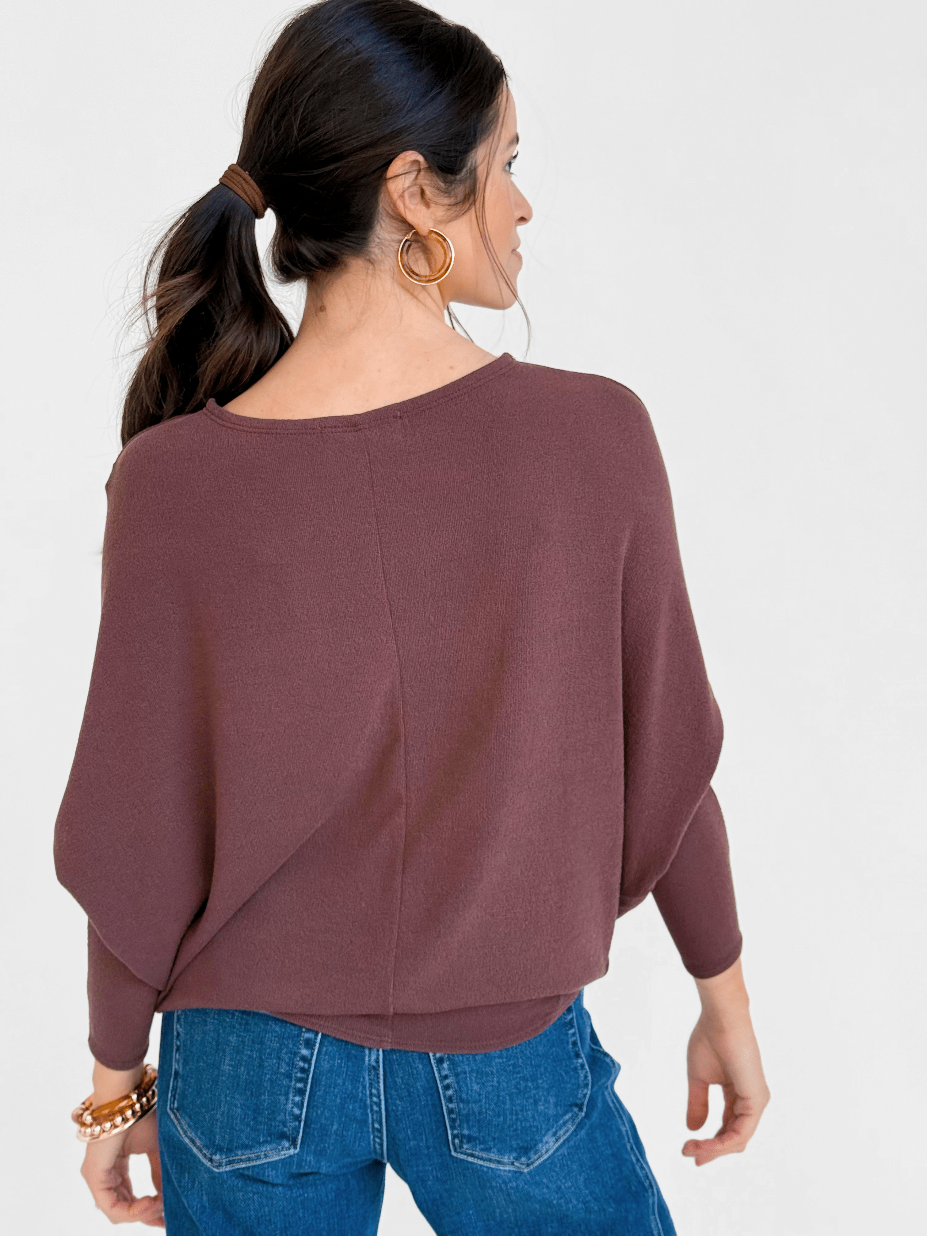 Favorite Comfy Tunic - RAISIN - willows clothing L/S Shirt